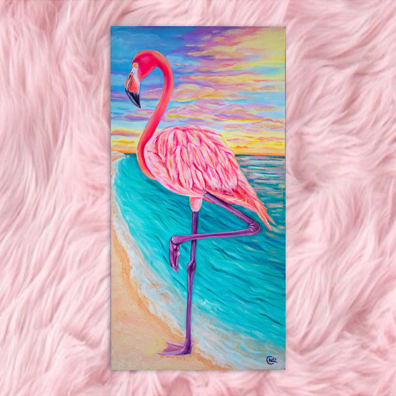 Flamingo Beach Art Print