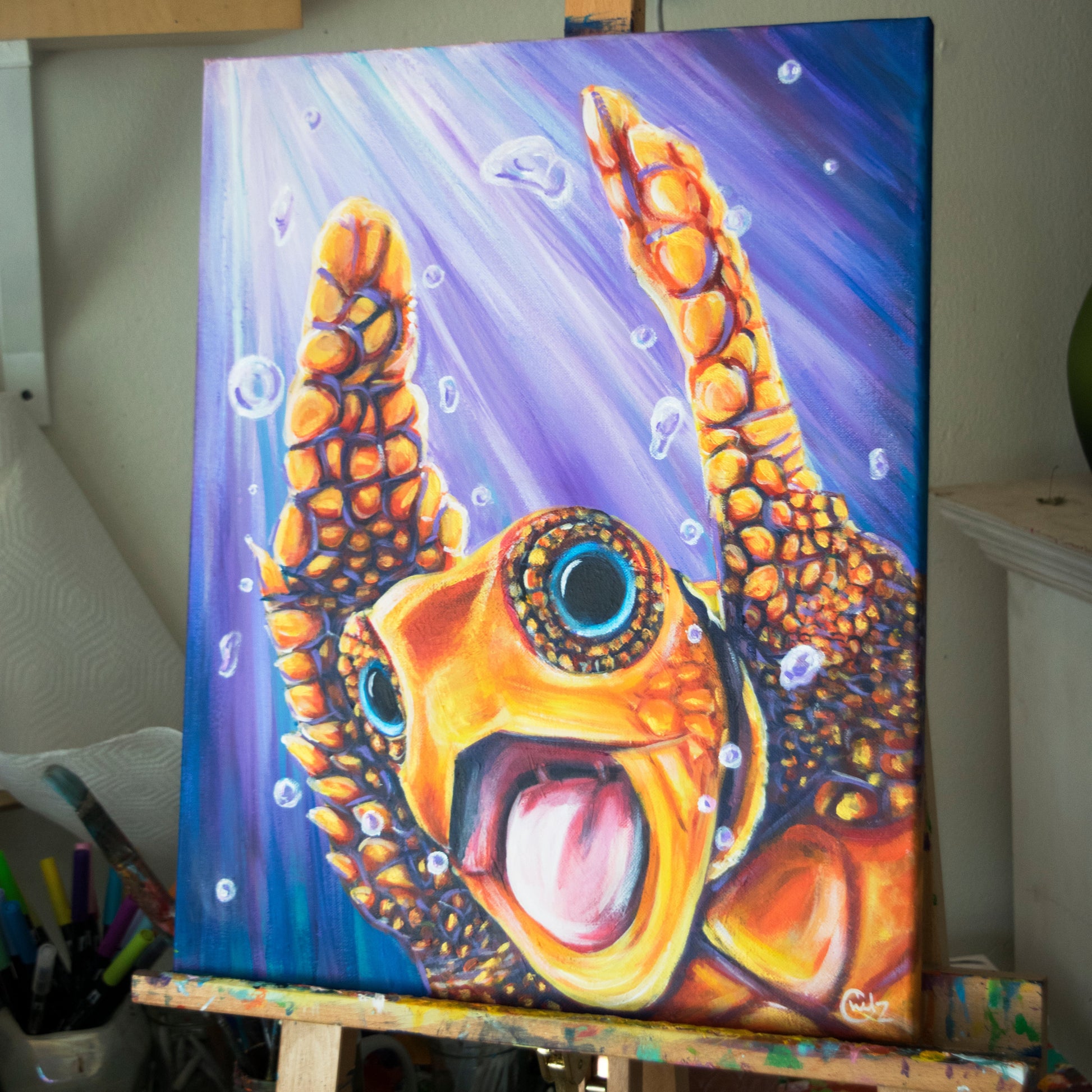 Turtley Awesome Original Painting