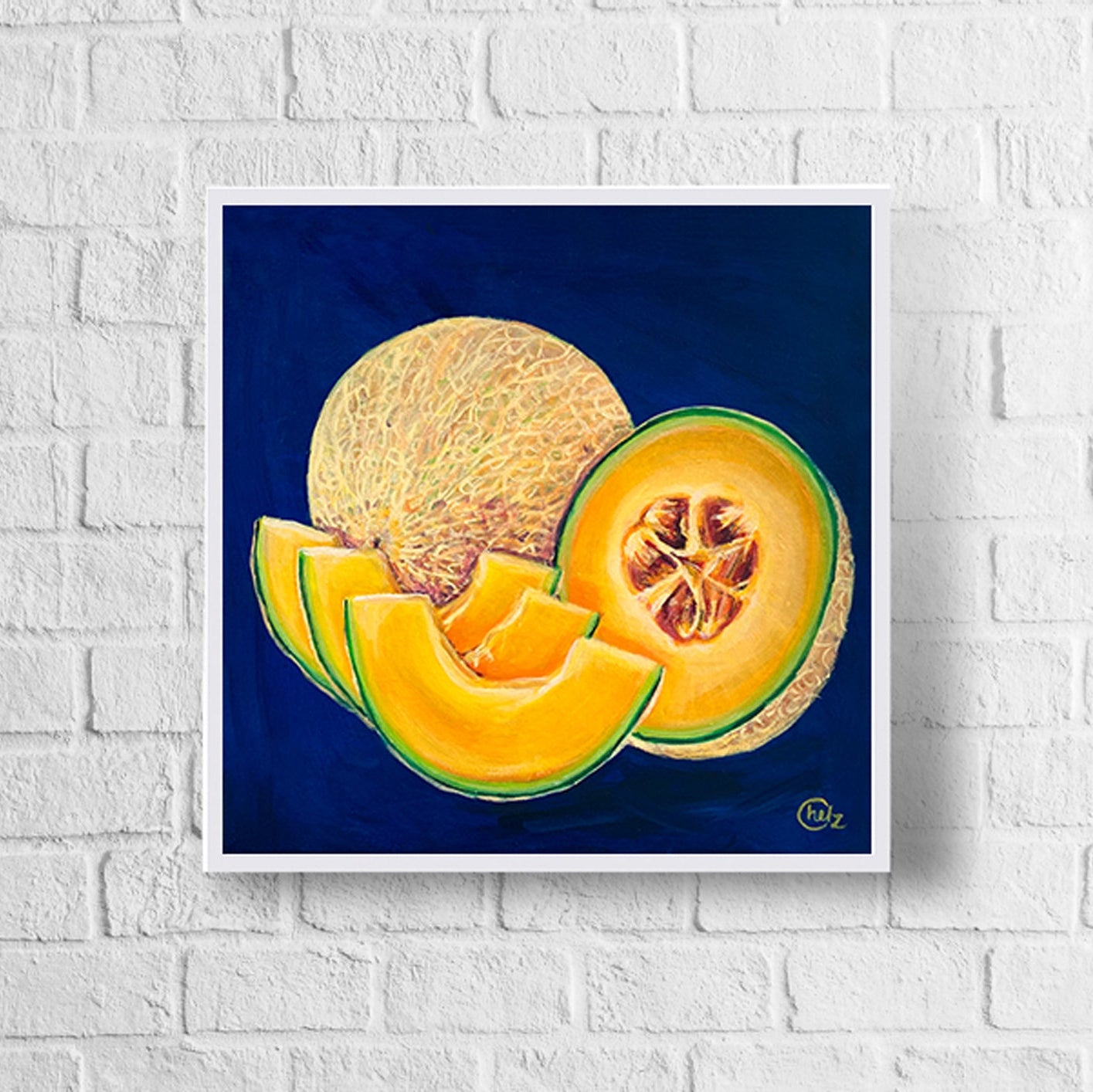 Colorful Cantaloupe Art Print