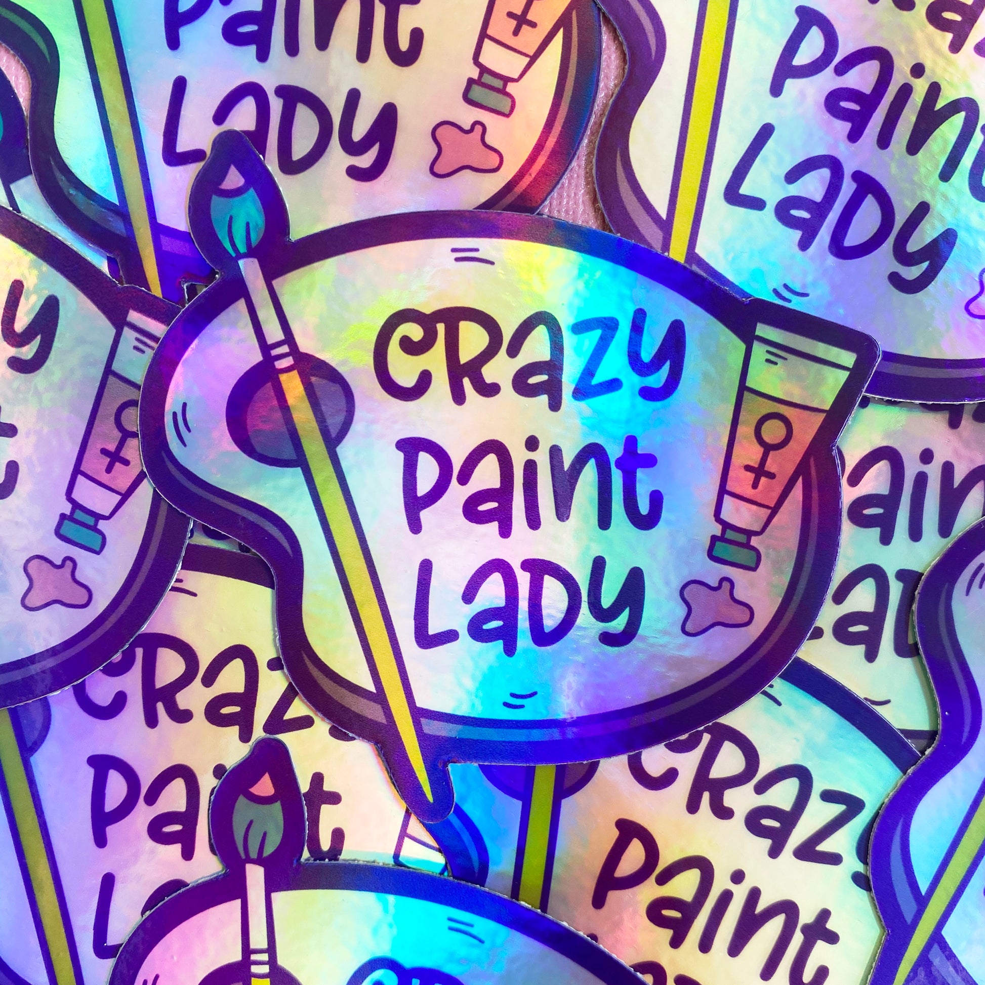 Crazy Paint Lady Vinyl Sticker