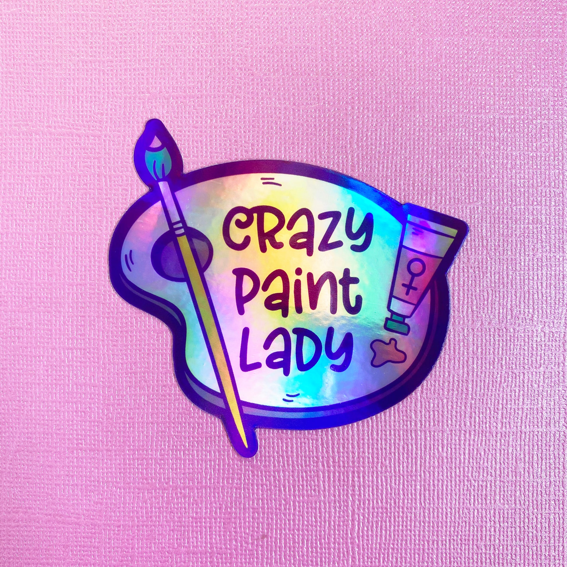 Crazy Paint Lady Vinyl Sticker