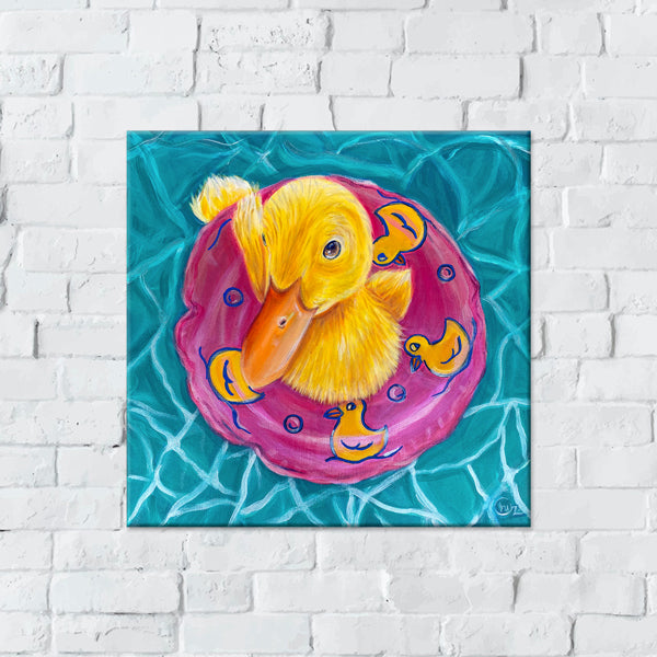 Pool Party Duck Original Painting