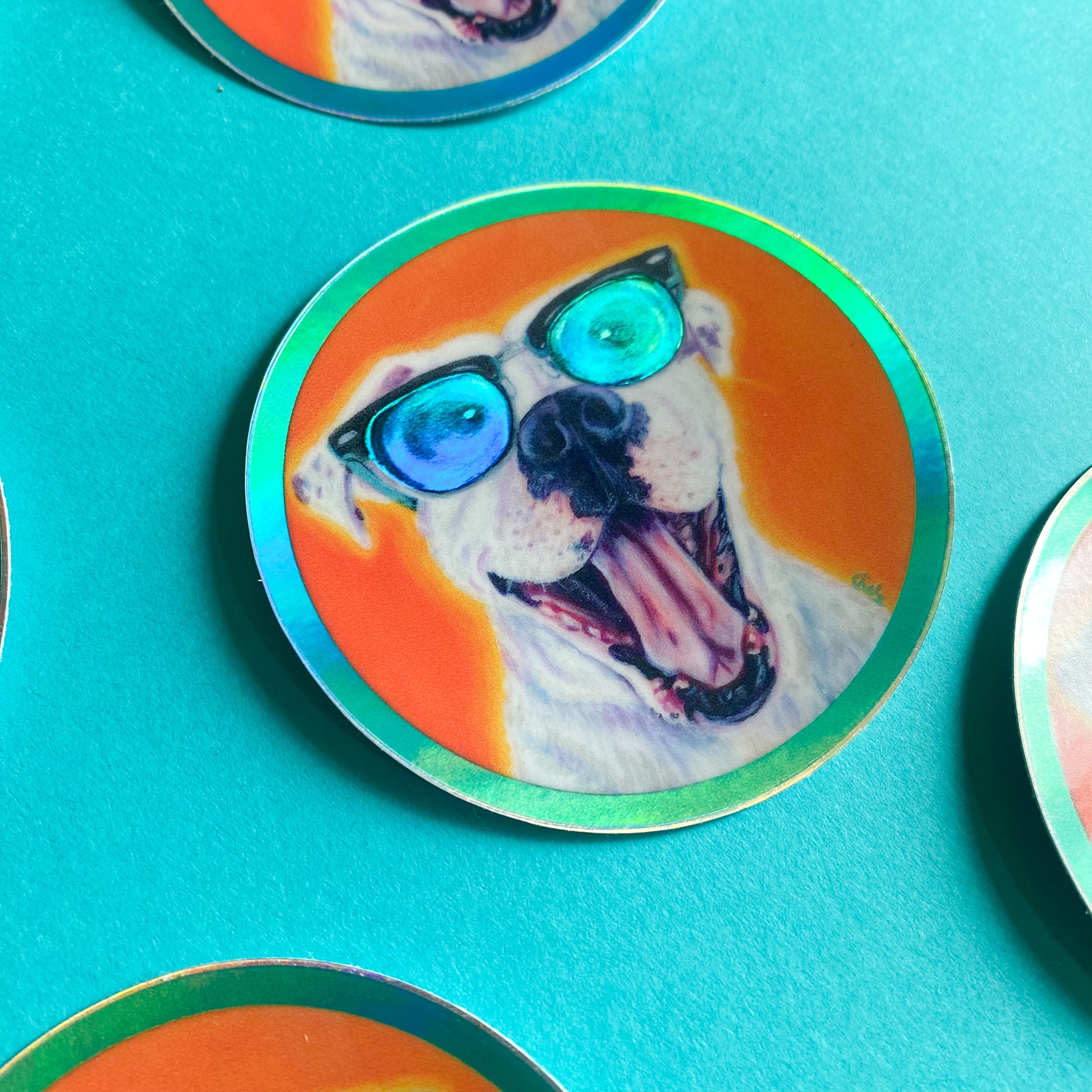 Happy Dog Vinyl Sticker