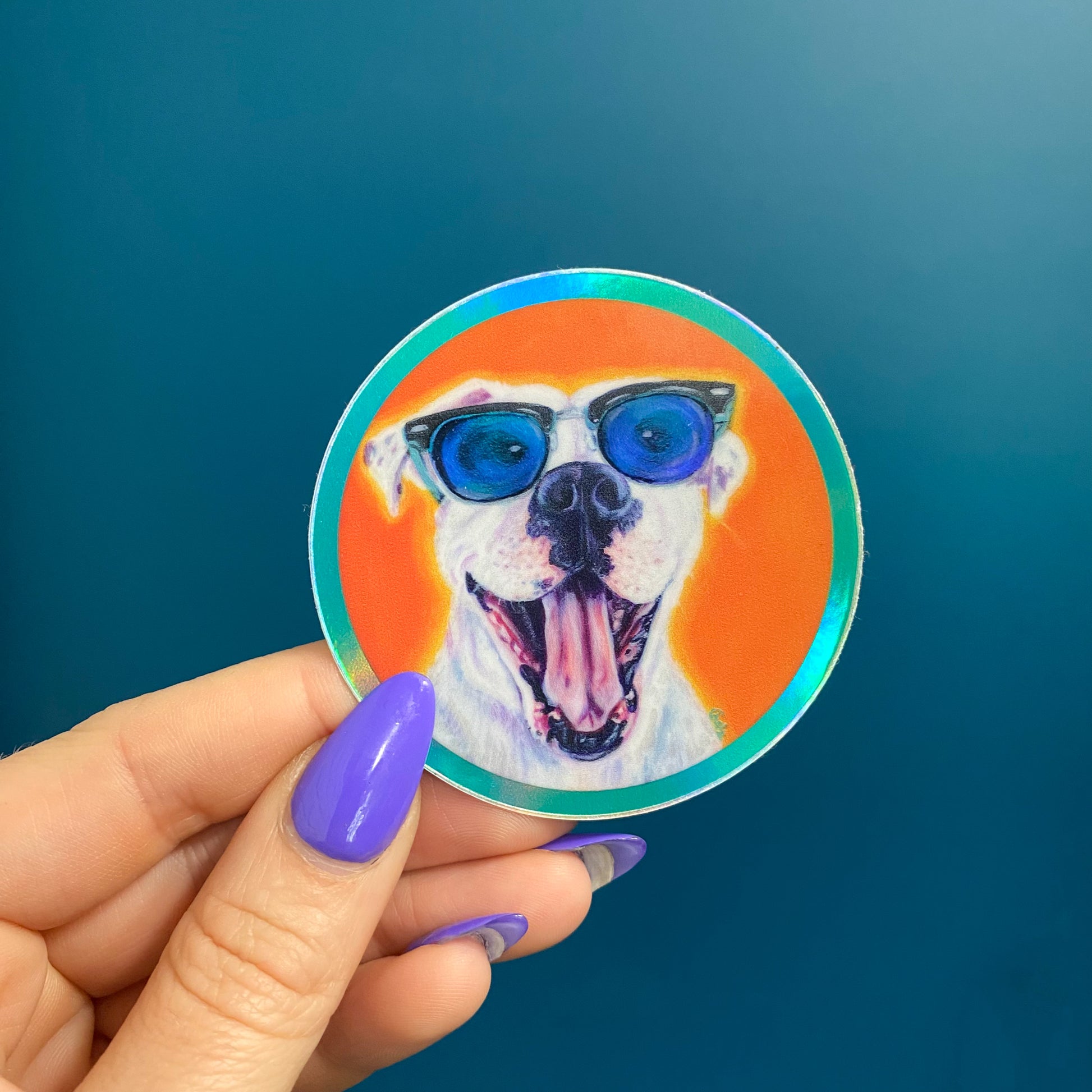 Happy Dog Vinyl Sticker