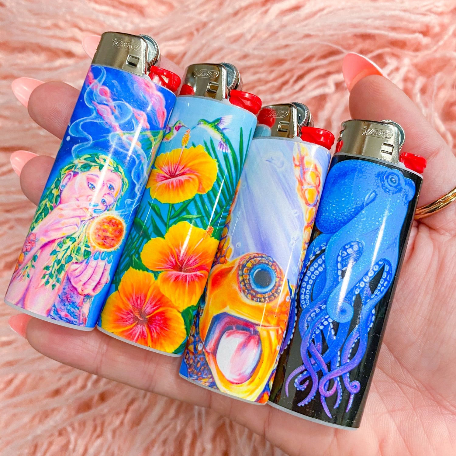 Hummingbird Hibiscus Lighter