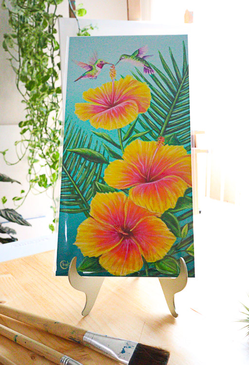 Hibiscus Hummingbirds Art Print