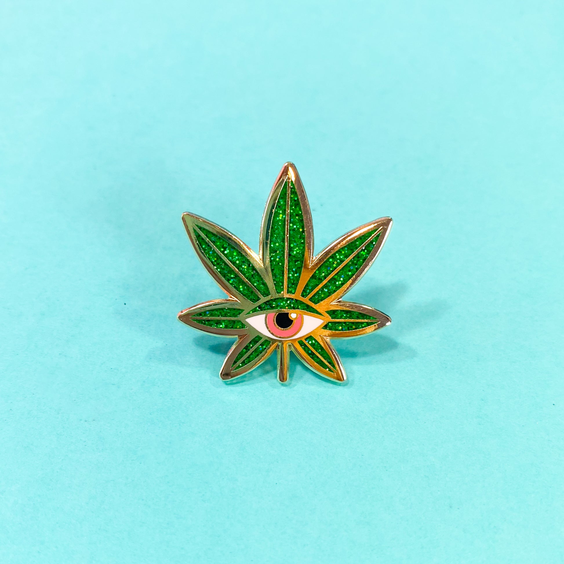 Psychedelic Weed Leaf Enamel Pin