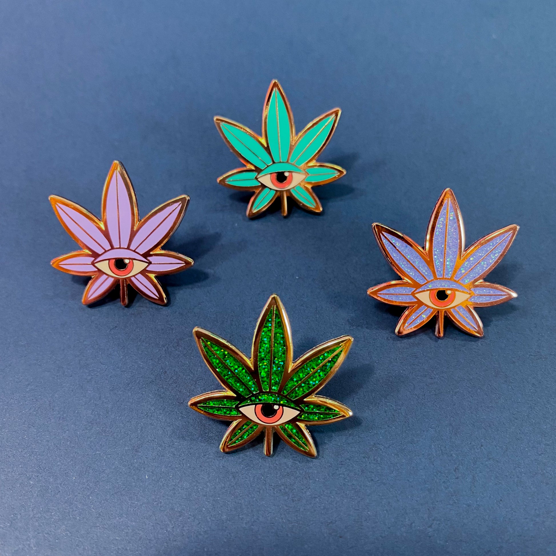 Psychedelic Weed Leaf Enamel Pin