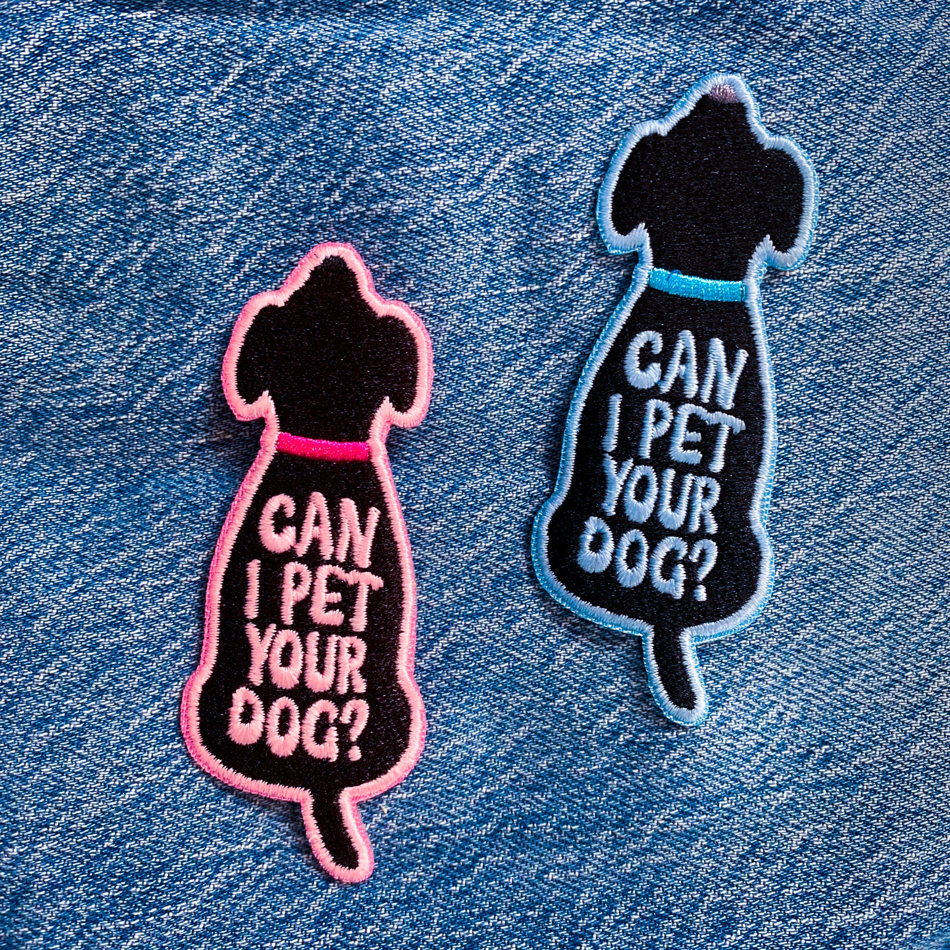 Can I Pet Your Dog Embroidered Iron-On Patch