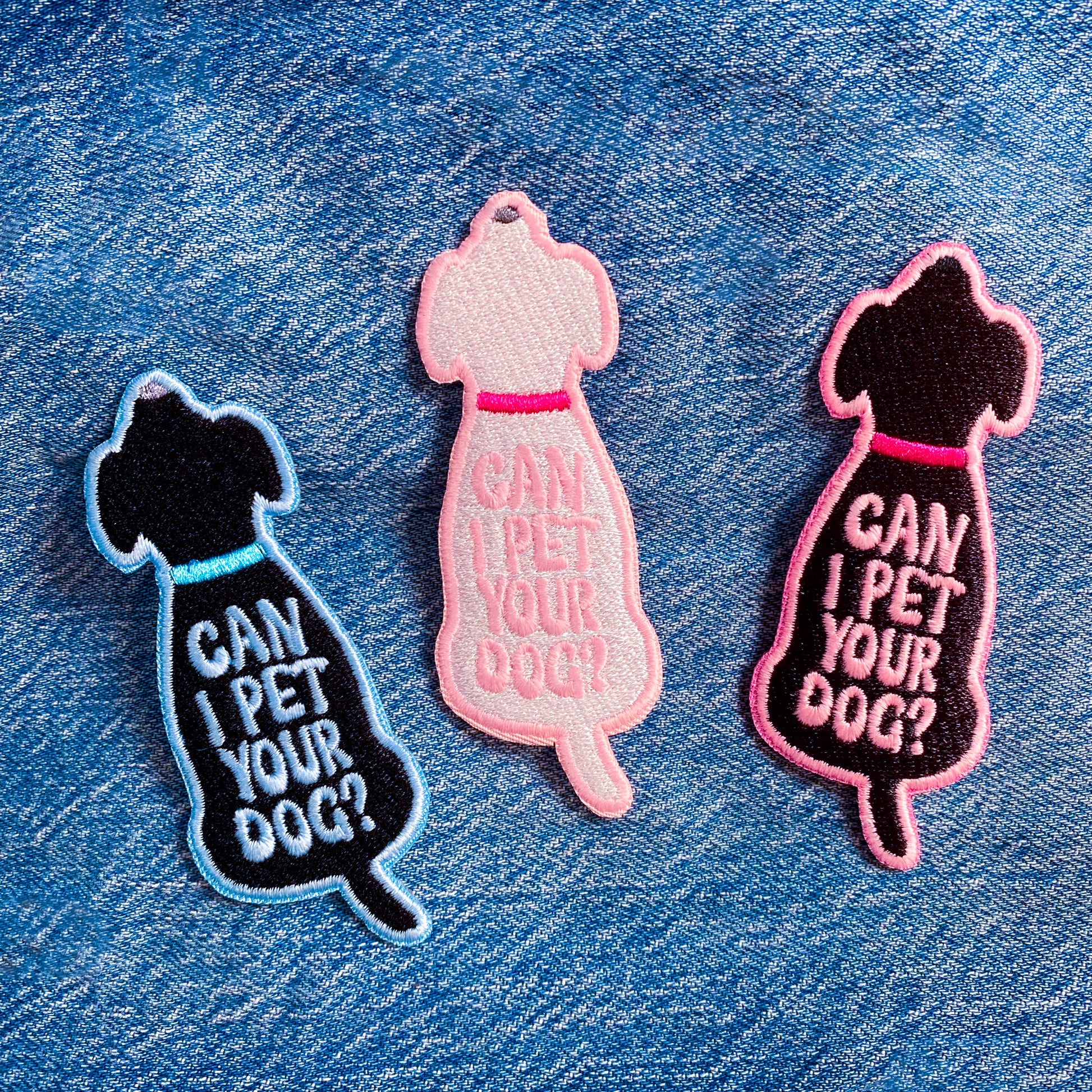 Can I Pet Your Dog Embroidered Iron-On Patch