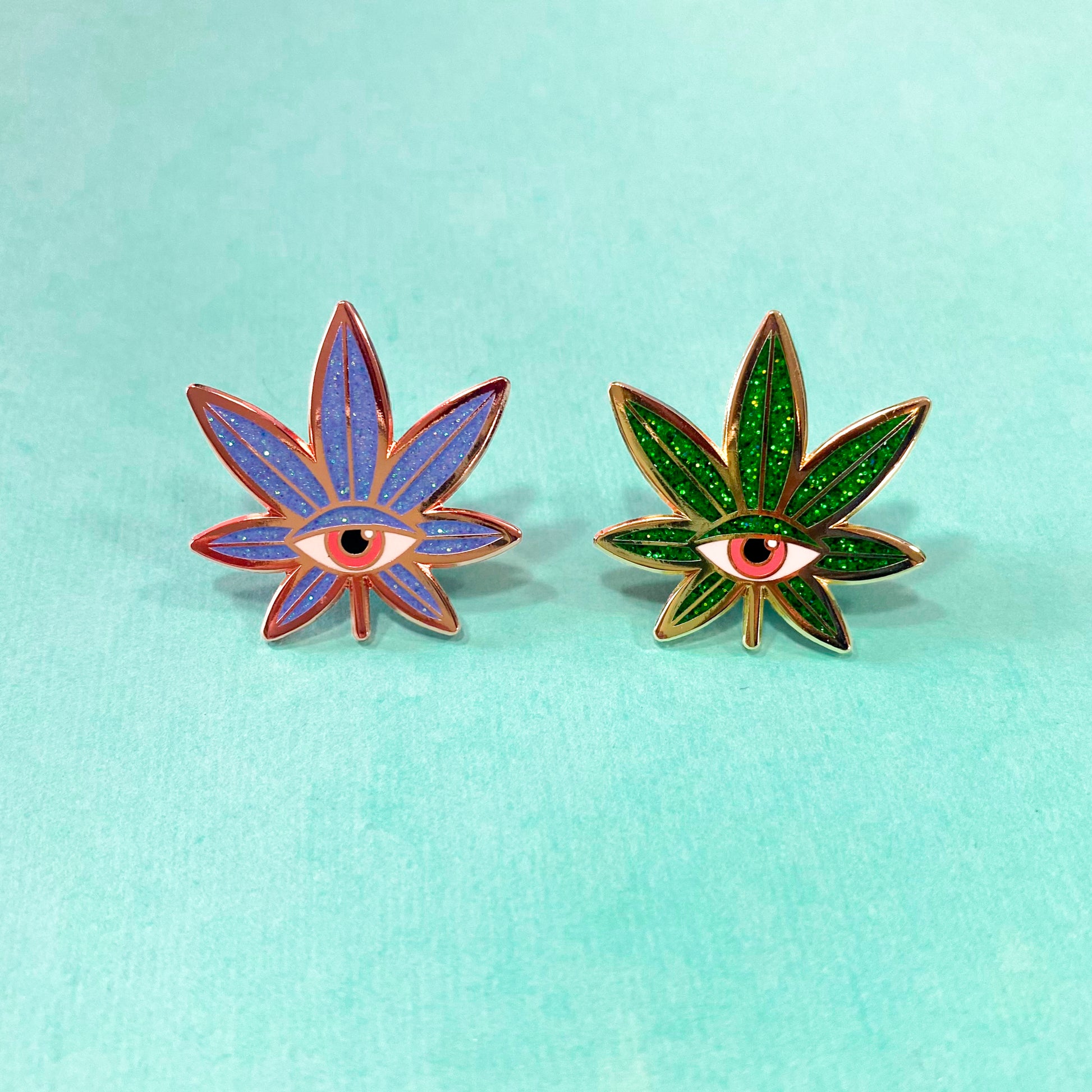 Psychedelic Weed Leaf Enamel Pin