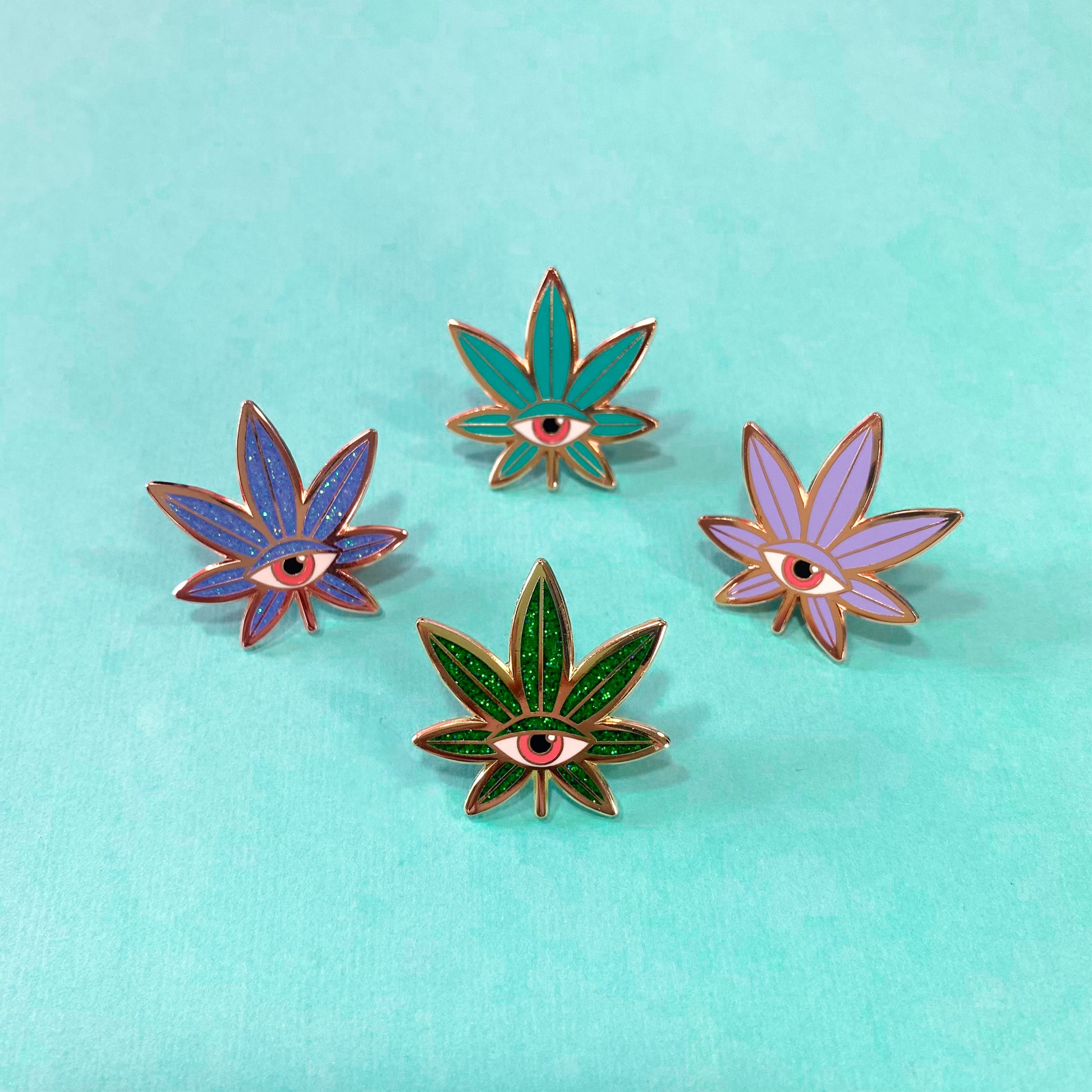 Psychedelic Weed Leaf Enamel Pin