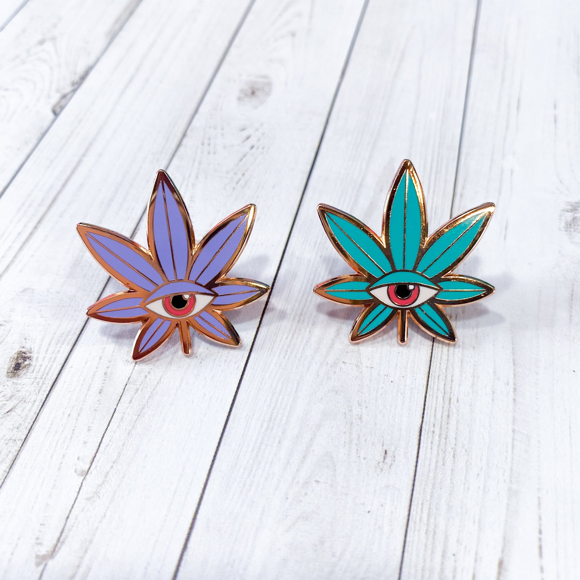 Psychedelic Weed Leaf Enamel Pin