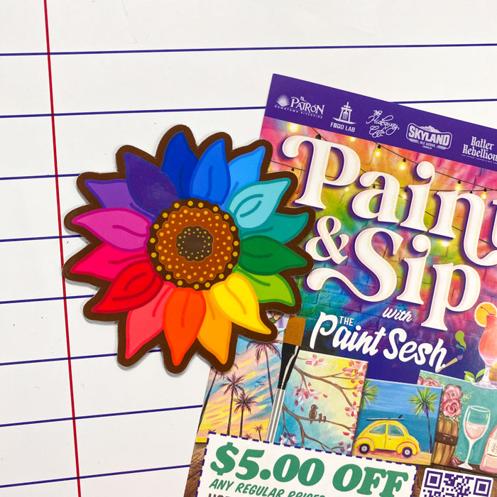 Rainbow Sunflower Magnet
