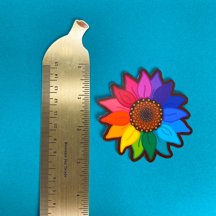 Rainbow Sunflower Magnet