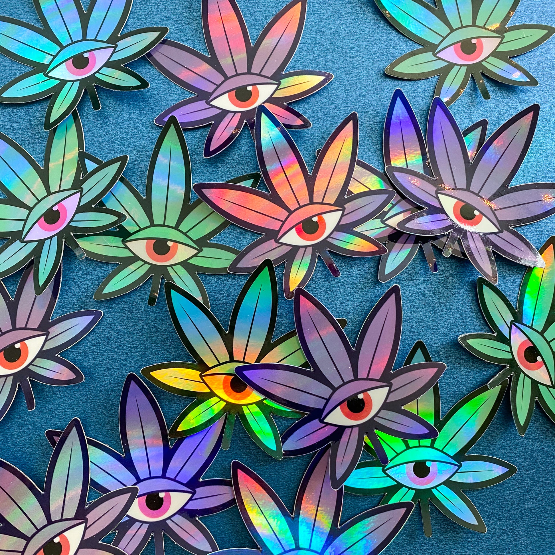 Psychedelic Weed Leaf Vinyl Sticker