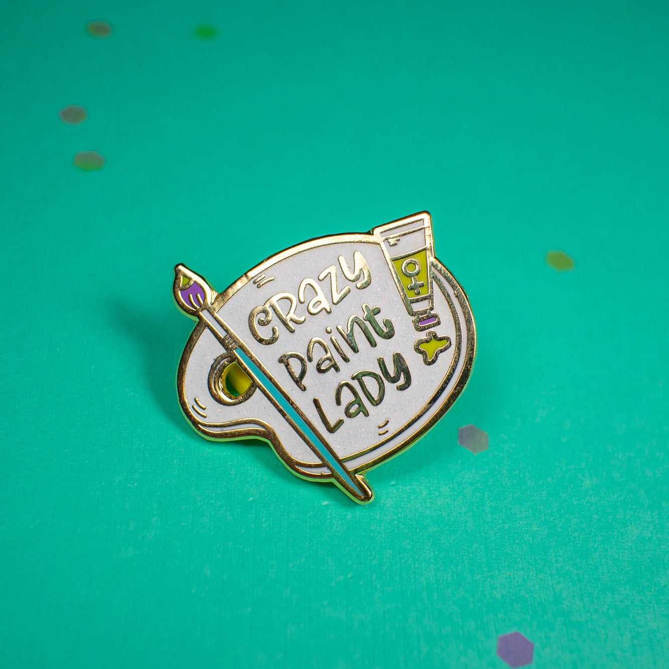 Crazy Paint Lady Enamel Pin
