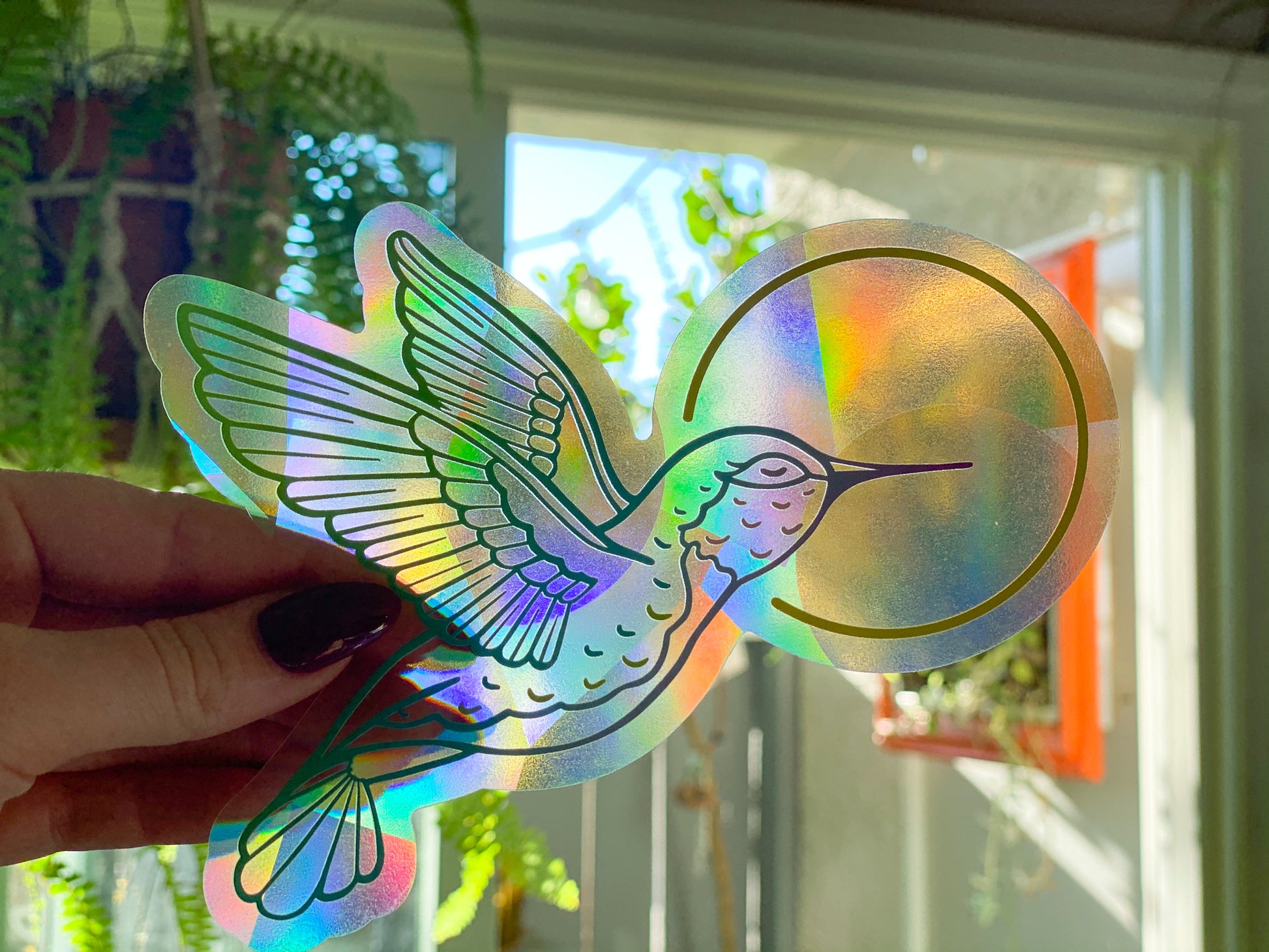 Hummingbird Suncatcher Decal