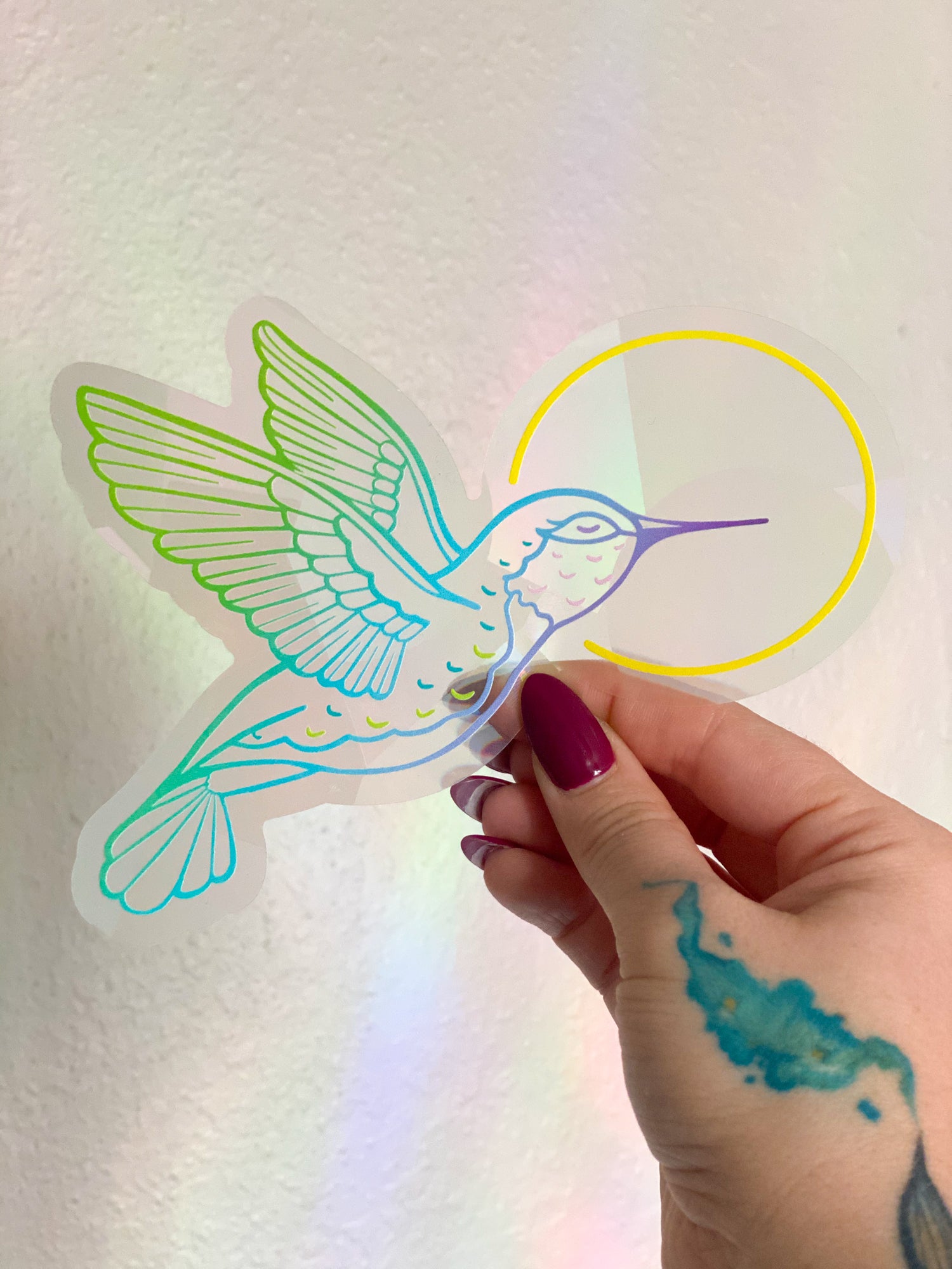 Hummingbird Suncatcher Decal