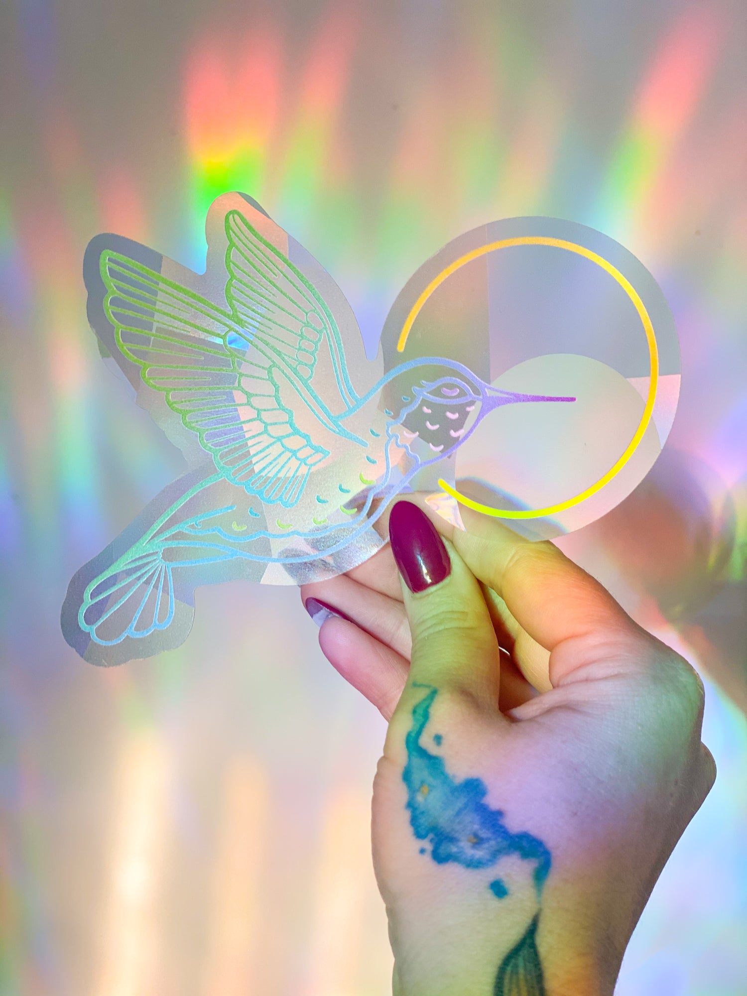 Hummingbird Suncatcher Decal