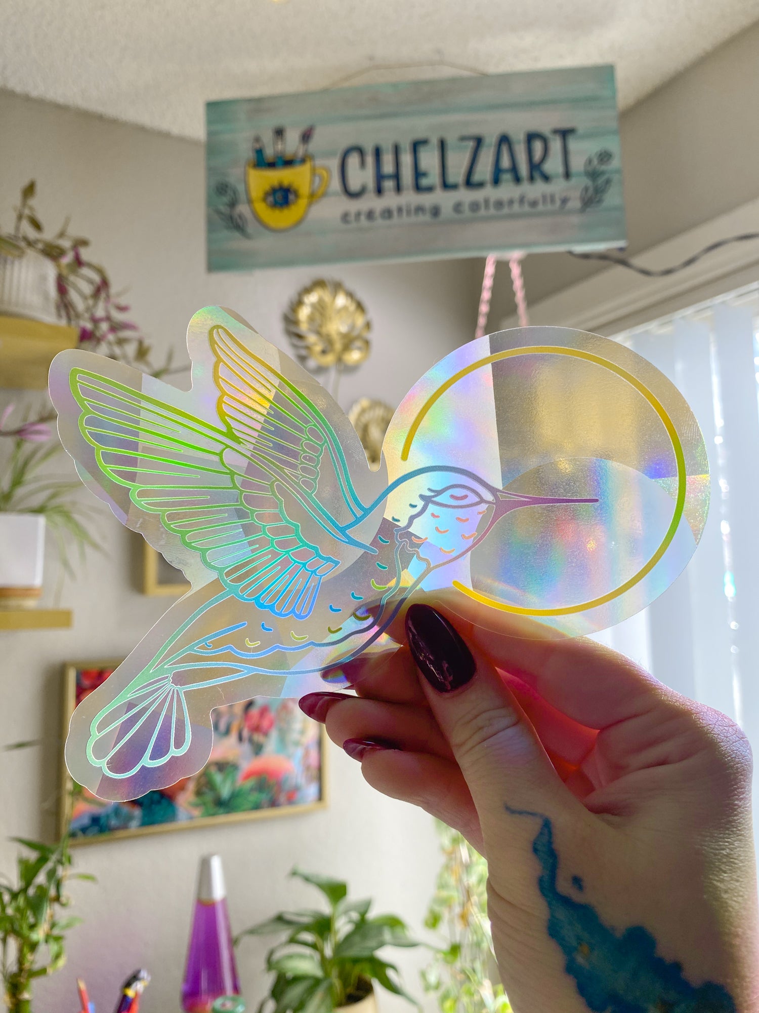 Hummingbird Suncatcher Decal