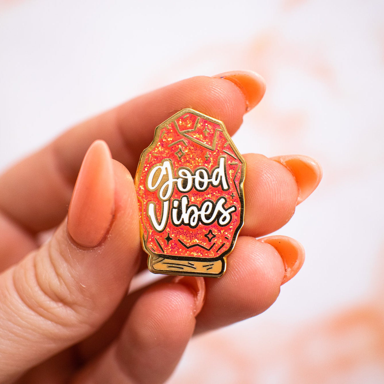 Good Vibes Salt Lamp Enamel Pin