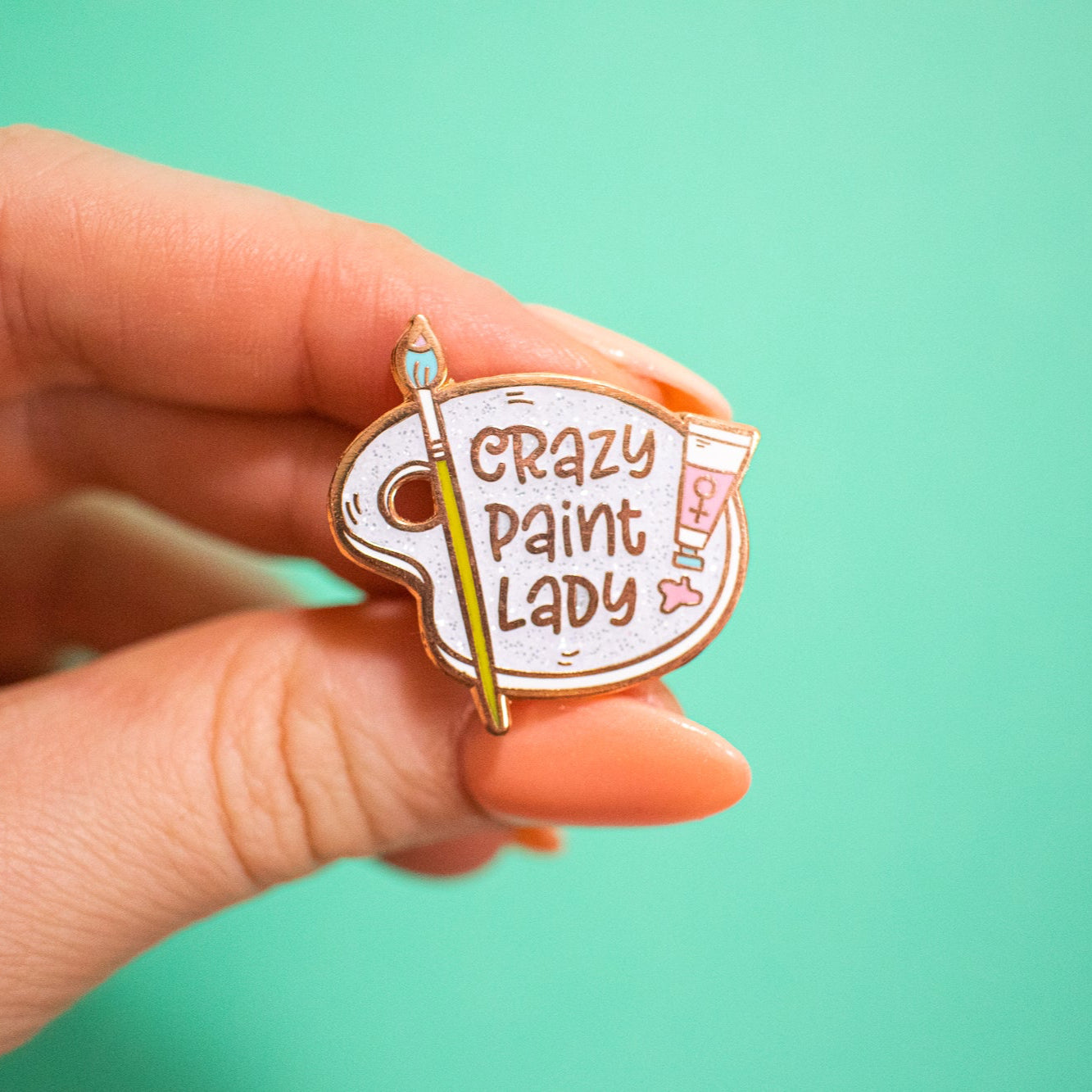Crazy Paint Lady Enamel Pin