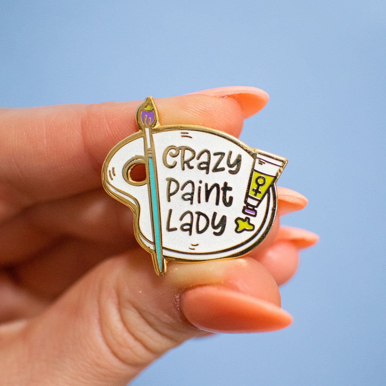 Crazy Paint Lady Enamel Pin