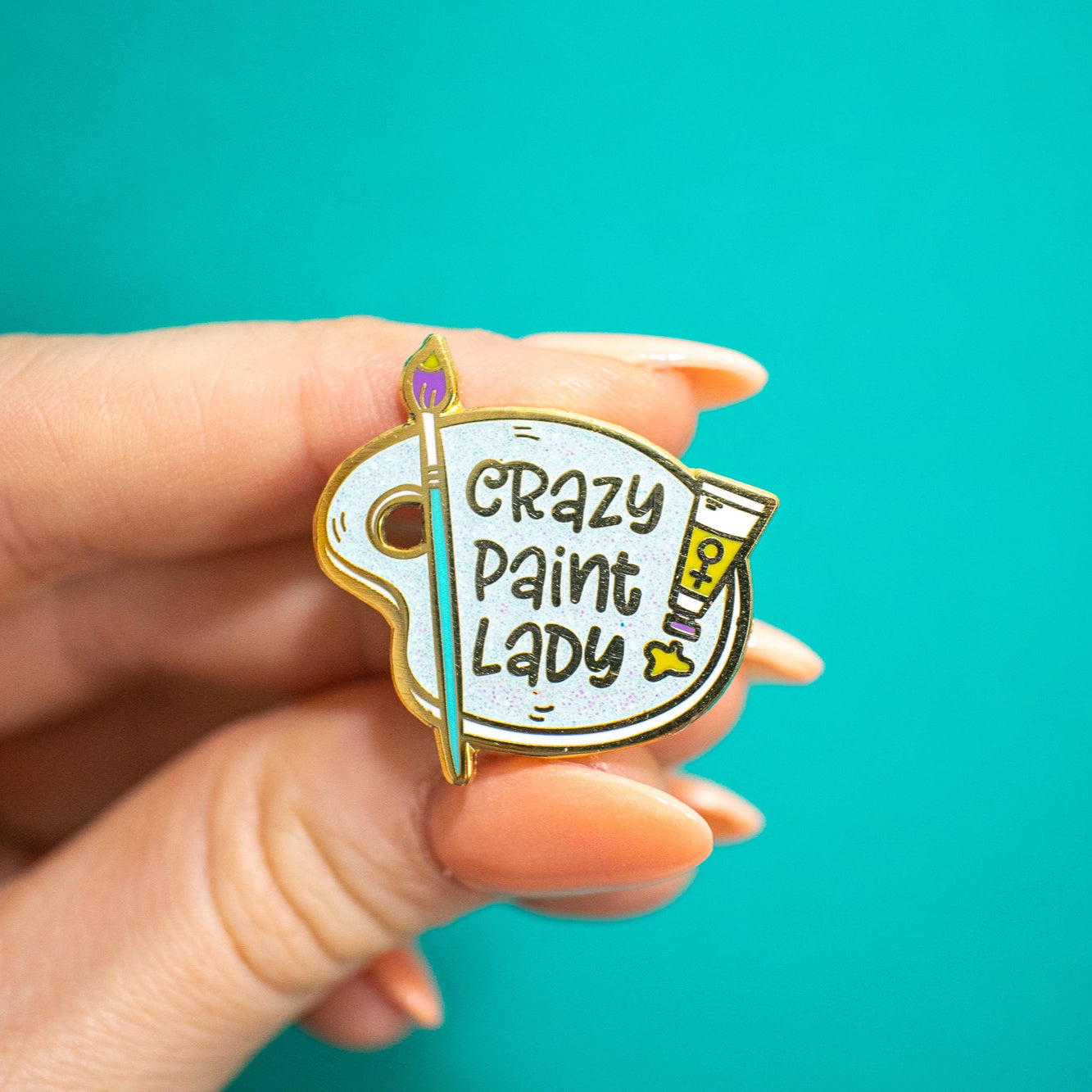 Crazy Paint Lady Enamel Pin