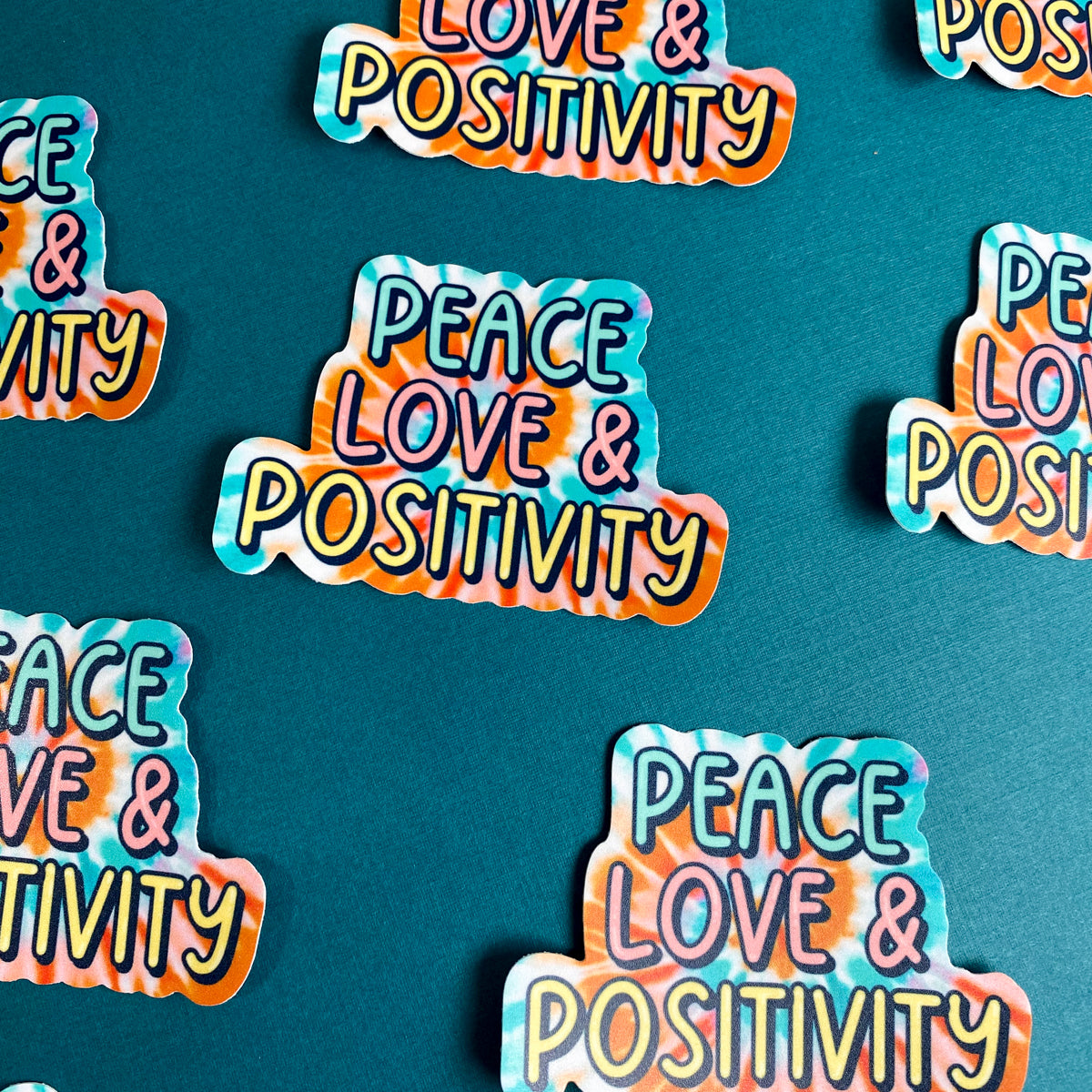 Peace, Love, and Positivity Sticker