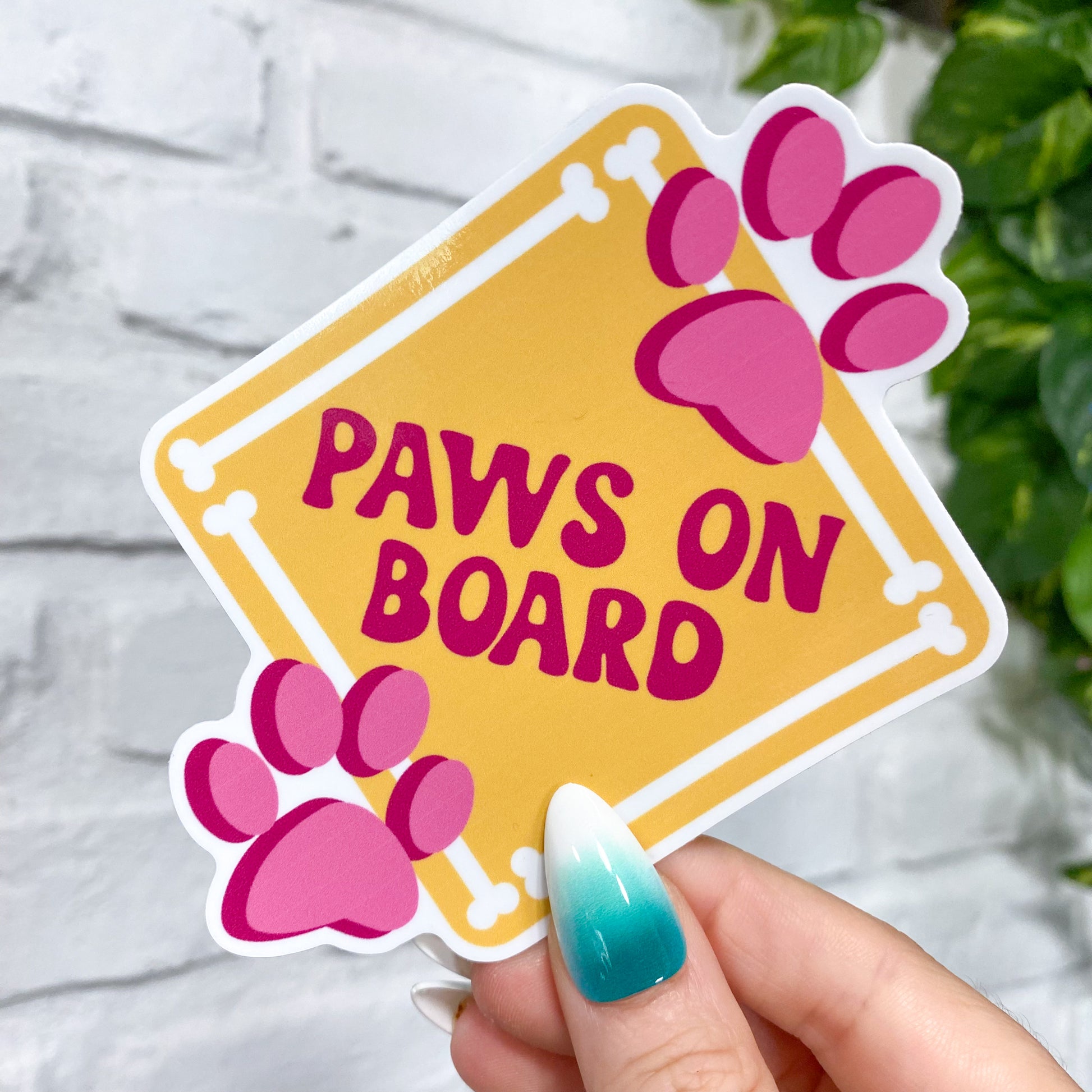 Paws on Board Vinyl Sticker