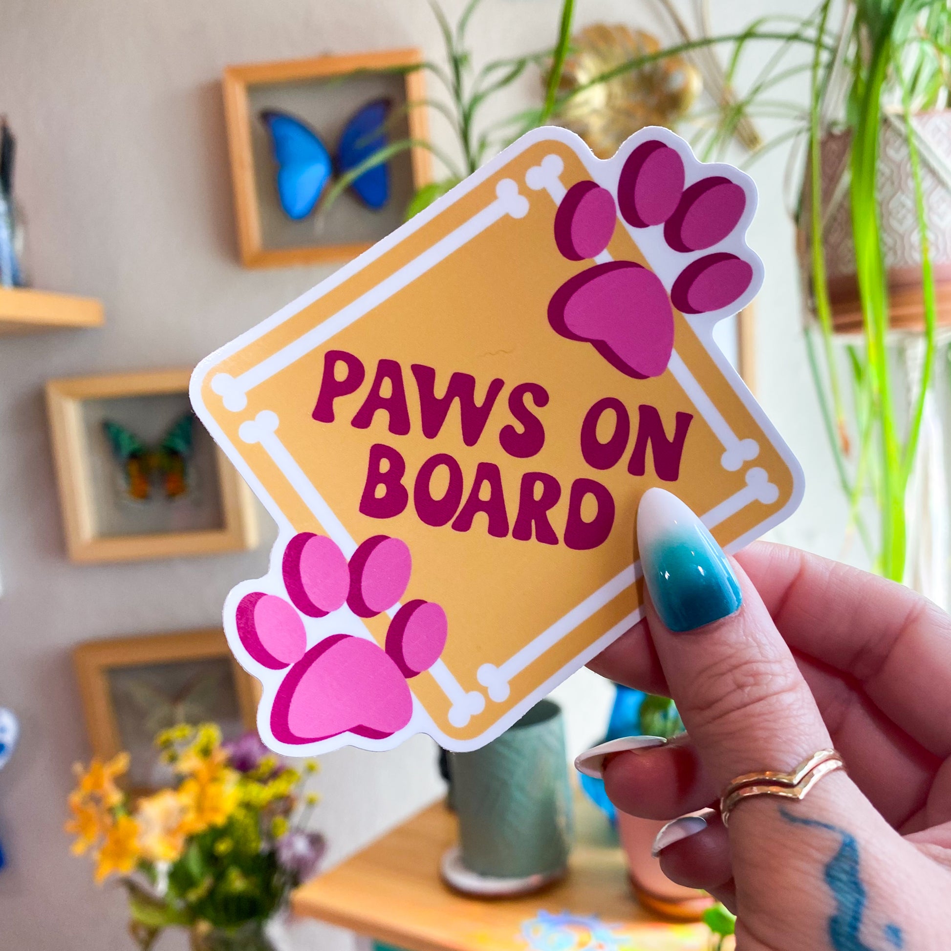 Paws on Board Vinyl Sticker