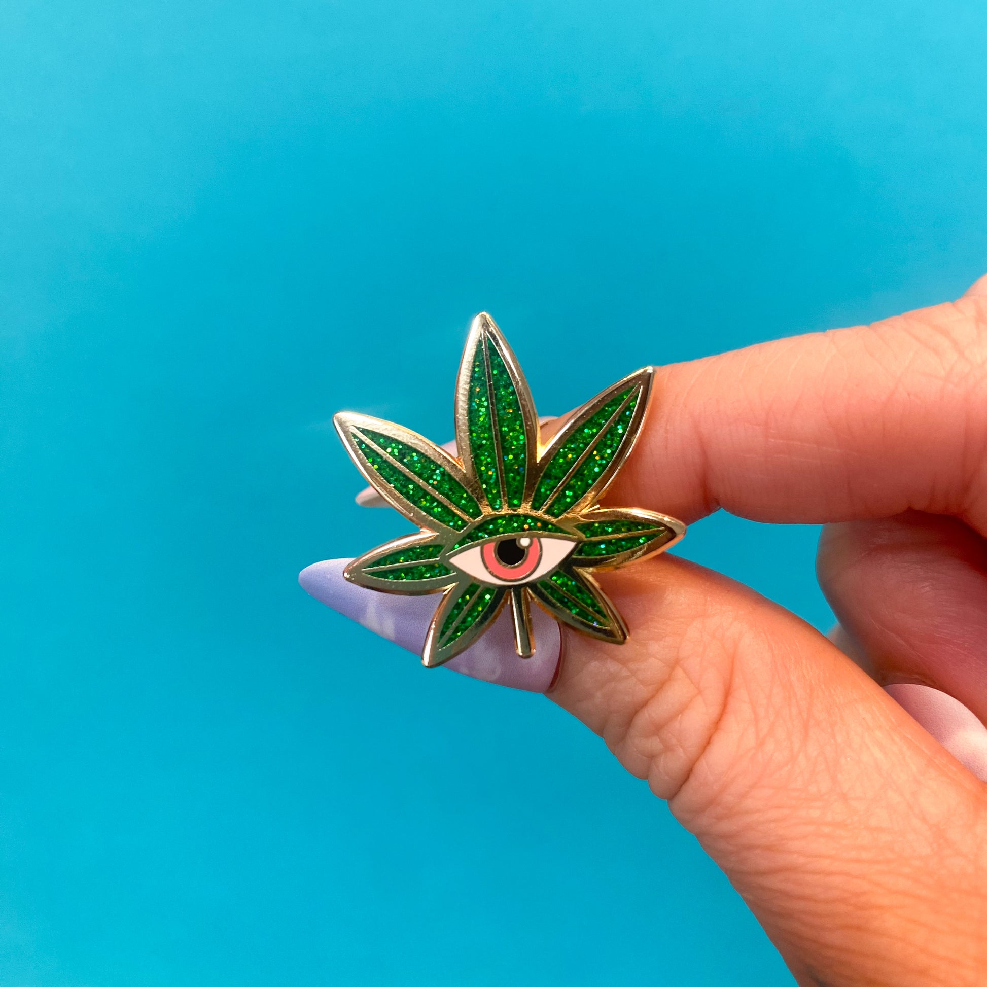 Psychedelic Weed Leaf Enamel Pin
