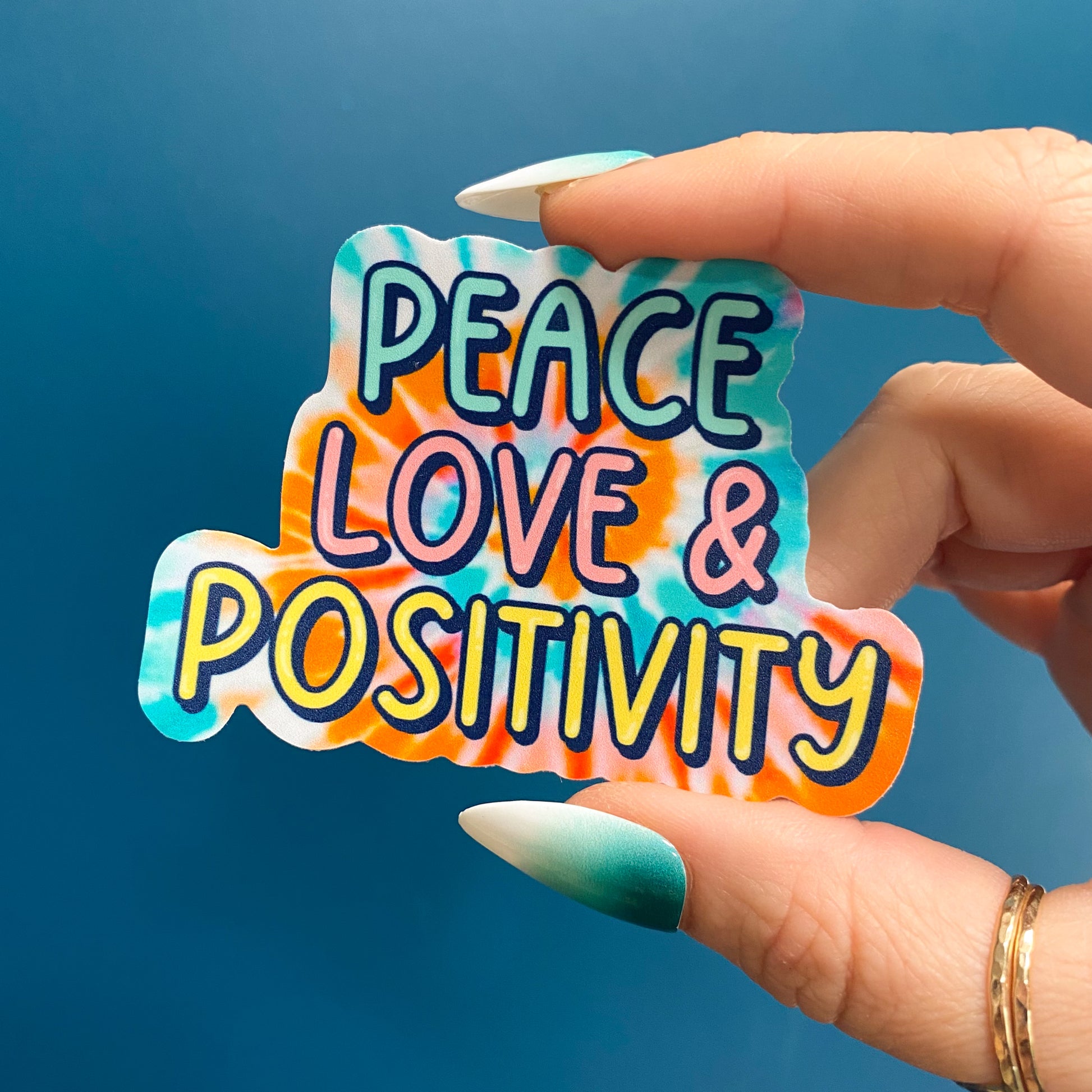 Peace, Love, and Positivity Sticker