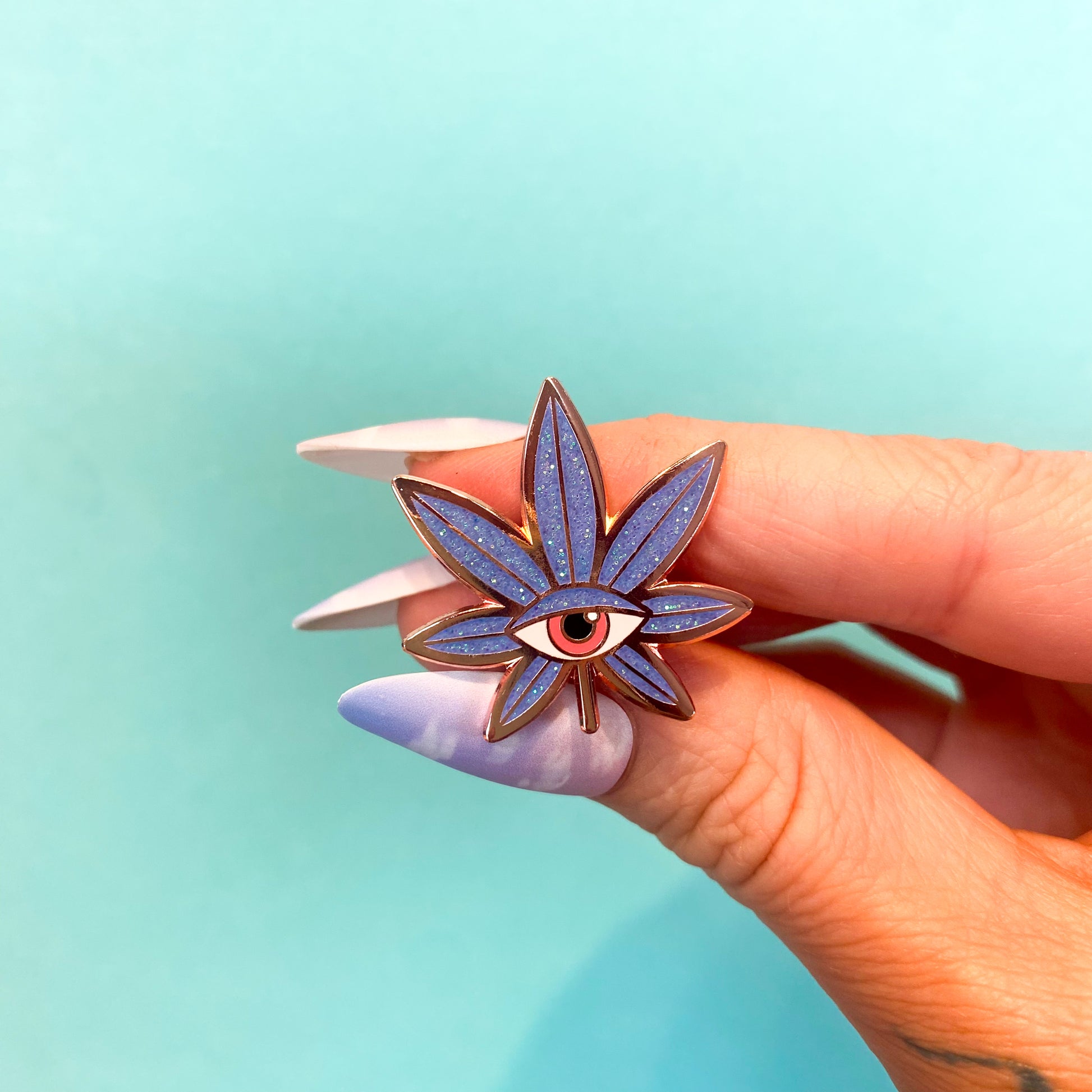 Psychedelic Weed Leaf Enamel Pin