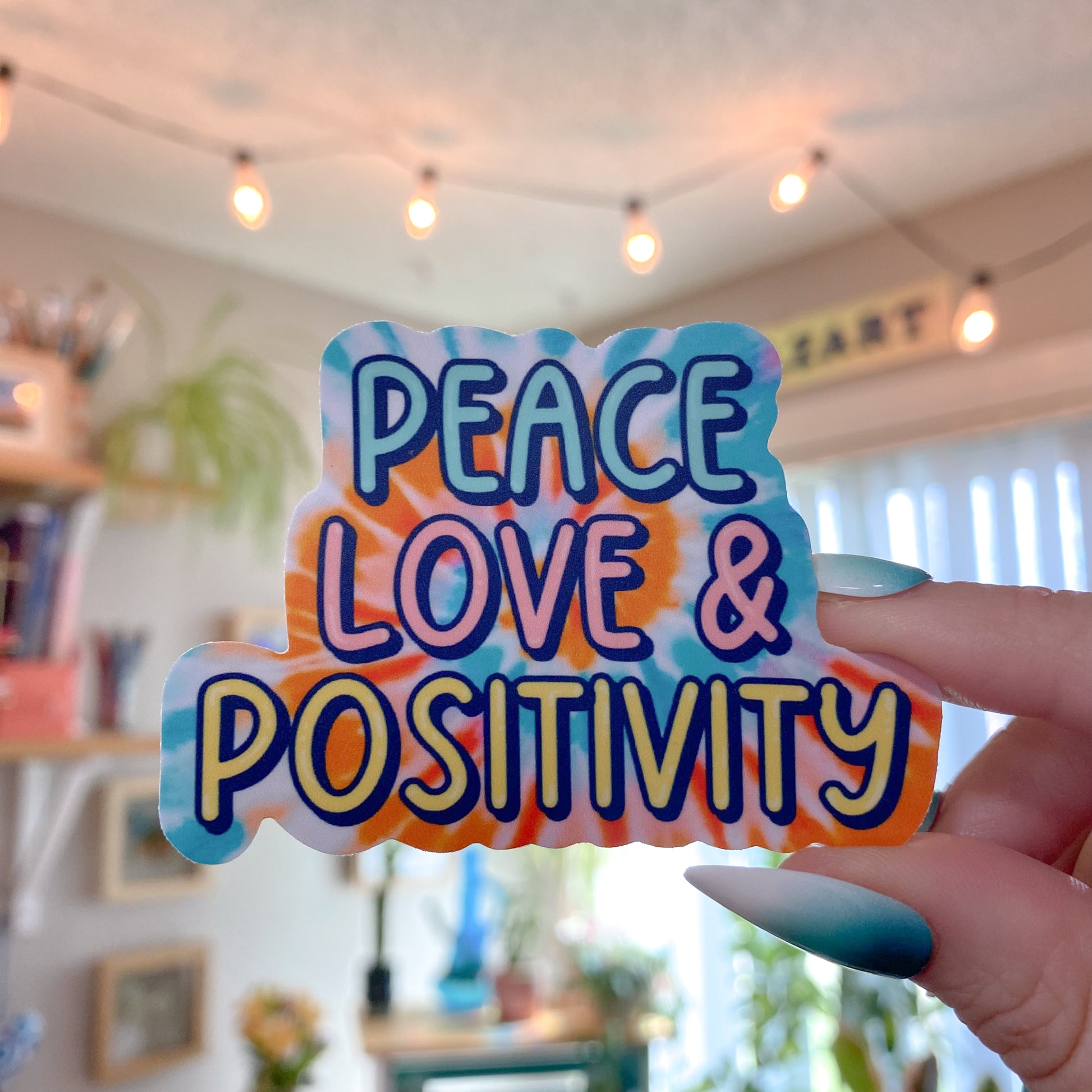 Peace, Love, and Positivity Sticker