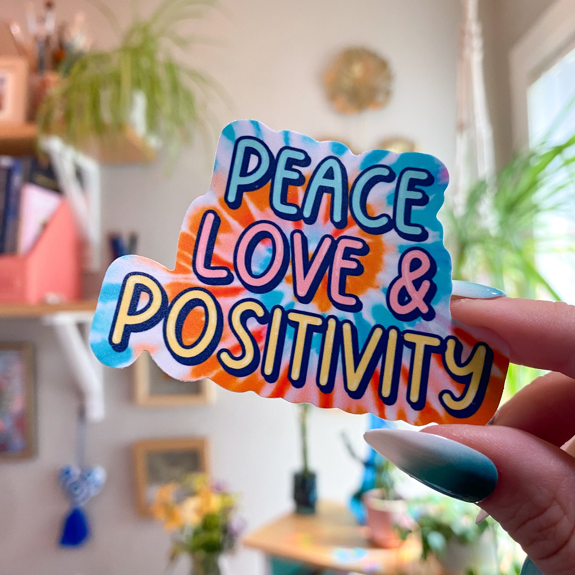 Peace, Love, and Positivity Sticker