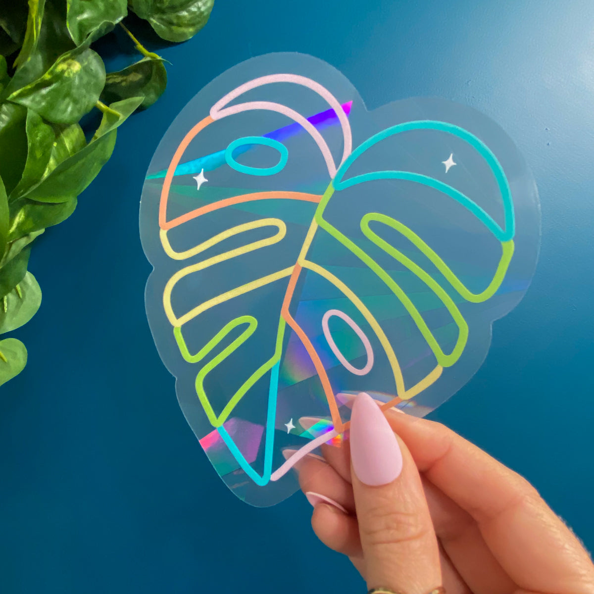Monstera Leaf Suncatcher Decal