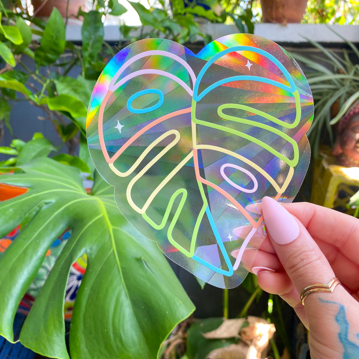 Monstera Leaf Suncatcher Decal