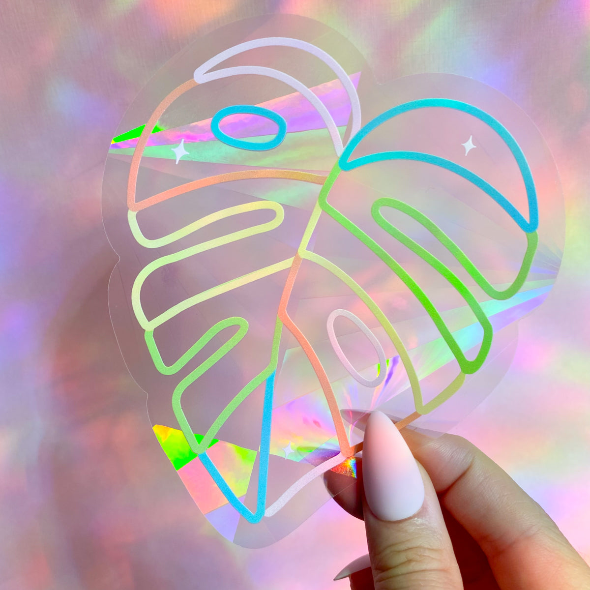Monstera Leaf Suncatcher Decal