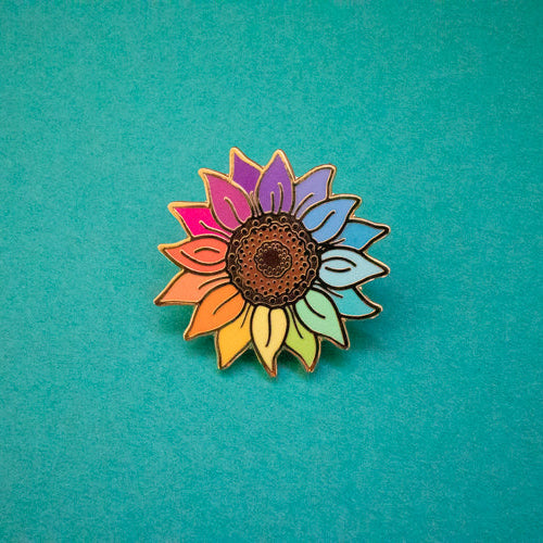 Rainbow Sunflower Enamel Pin