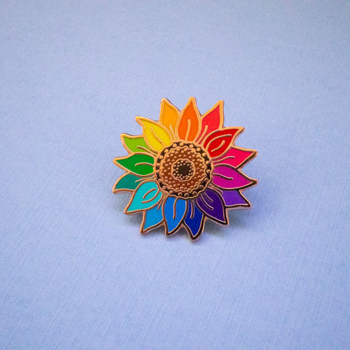 Rainbow Sunflower Enamel Pin