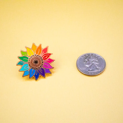Rainbow Sunflower Enamel Pin