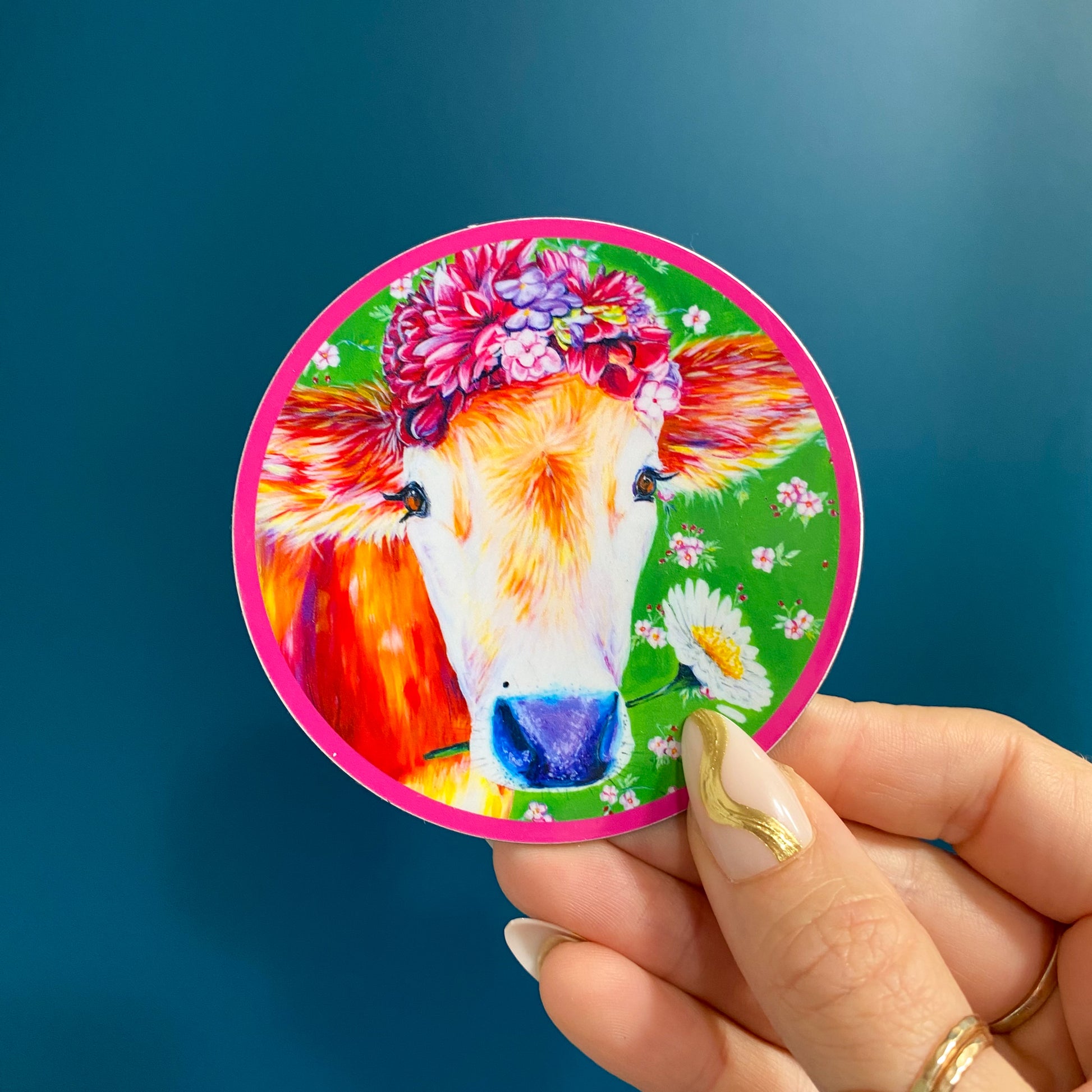 Frida Cowlo the Floral Cow Magnet