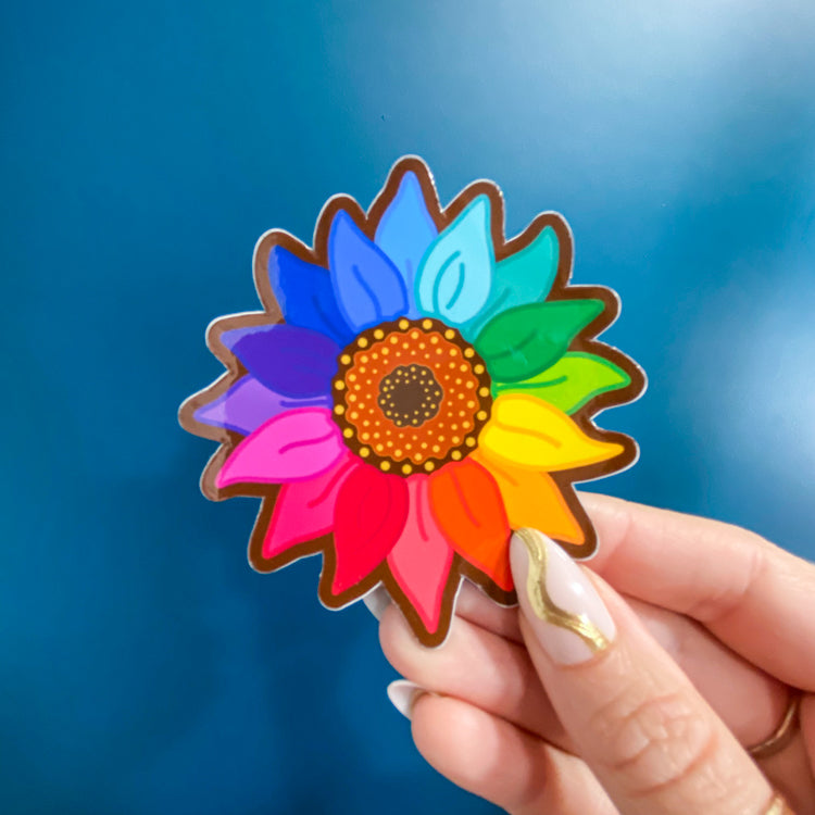 Rainbow Sunflower Magnet
