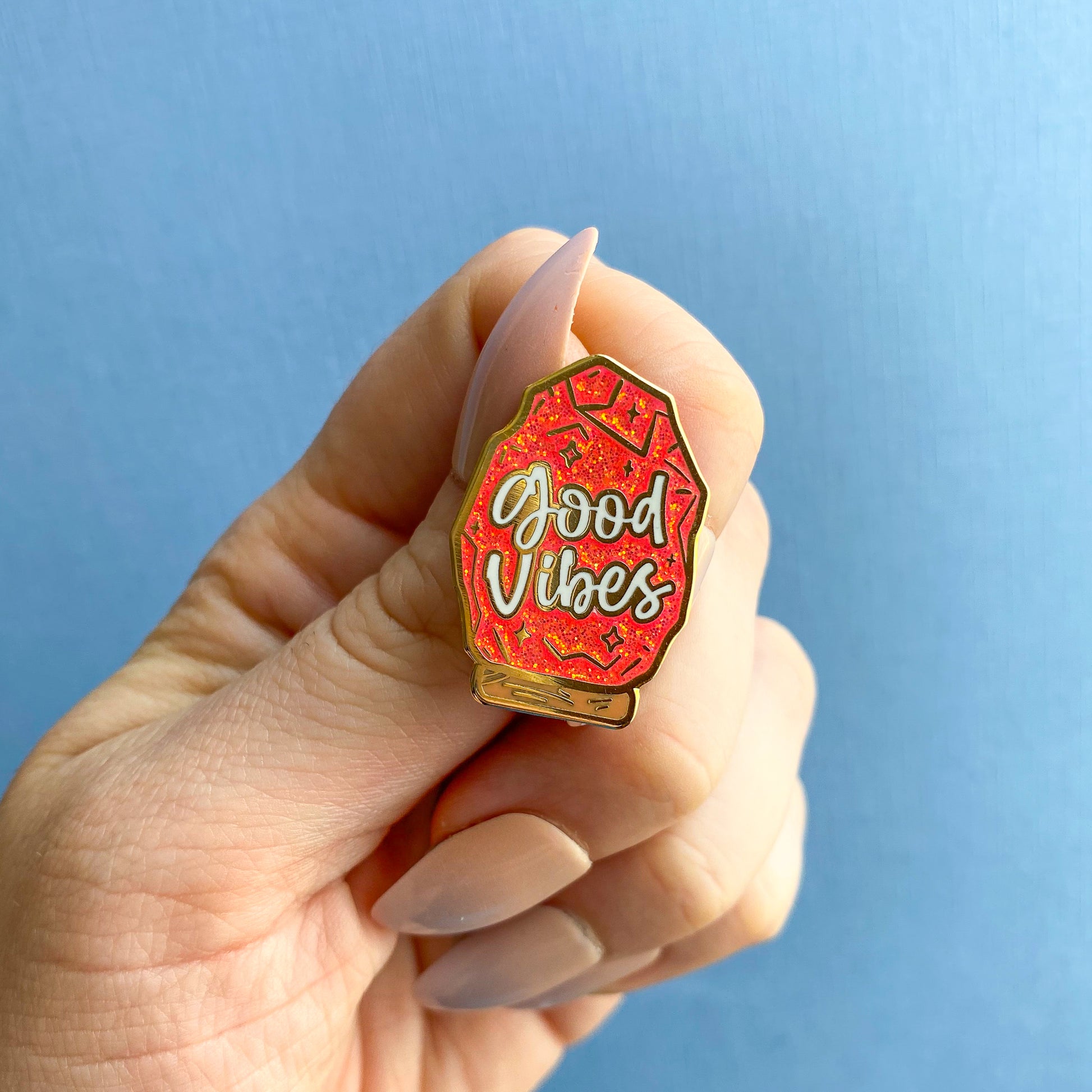 Good Vibes Salt Lamp Enamel Pin