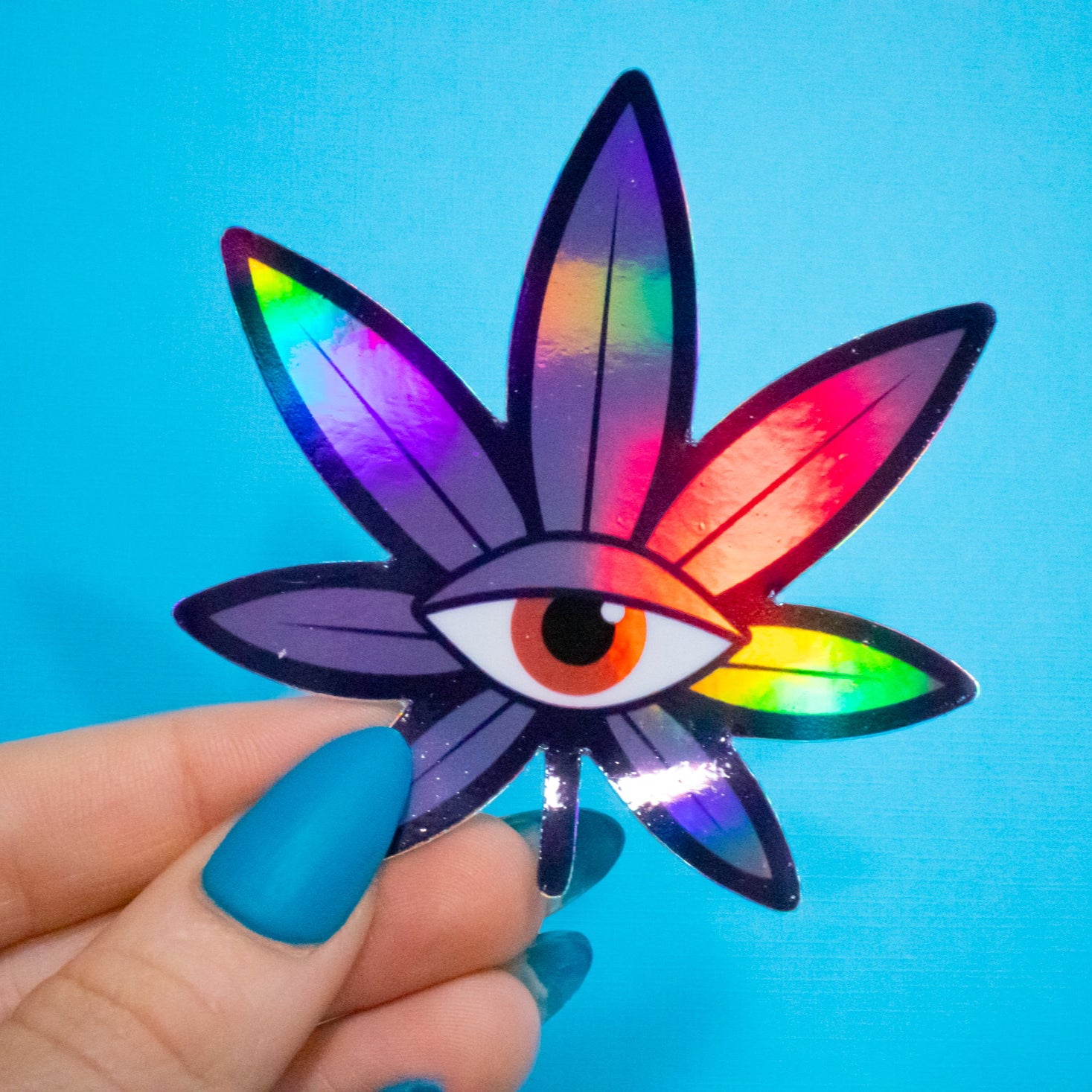 Psychedelic Weed Leaf Vinyl Sticker