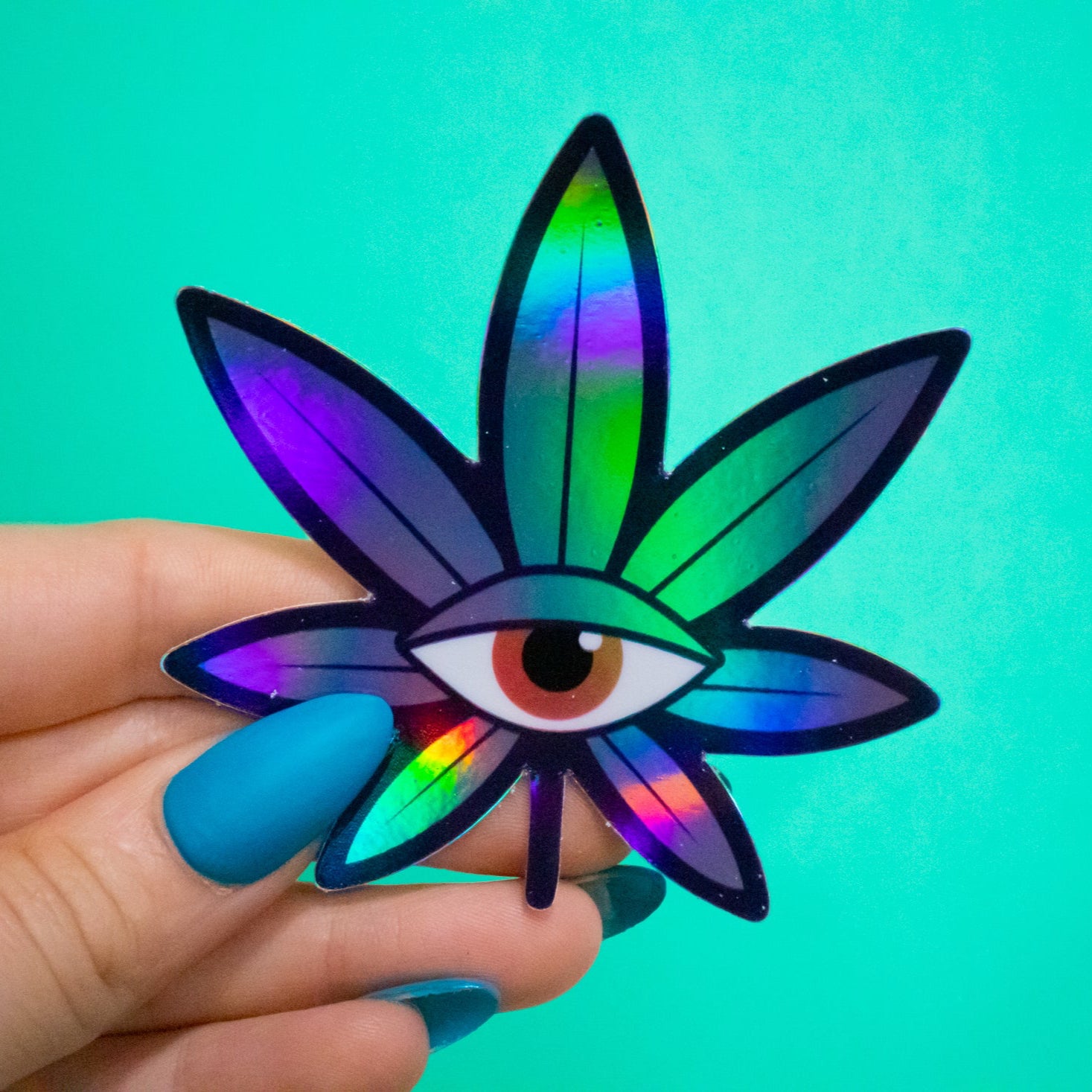 Psychedelic Weed Leaf Vinyl Sticker