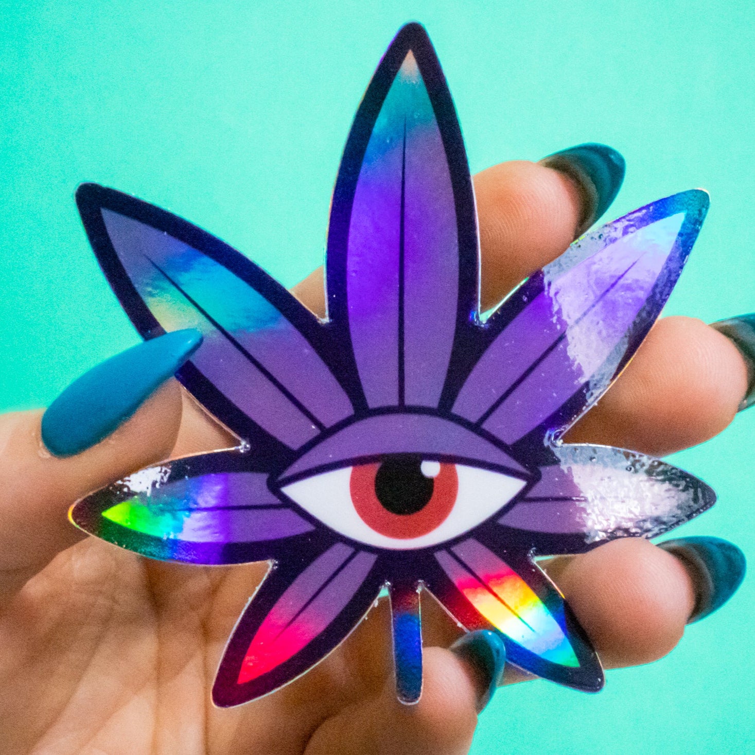 Psychedelic Weed Leaf Vinyl Sticker
