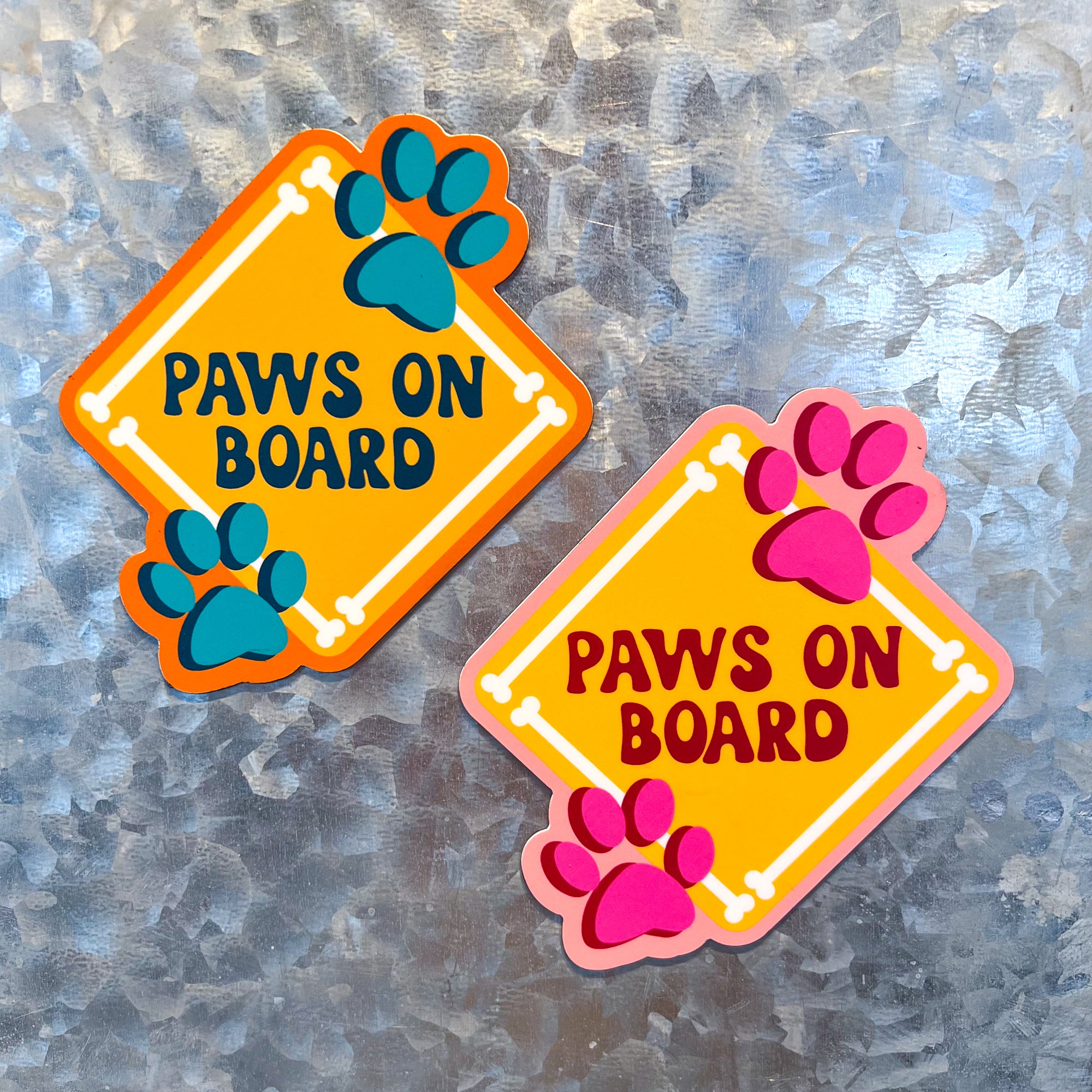 Paws on Board Car Magnet